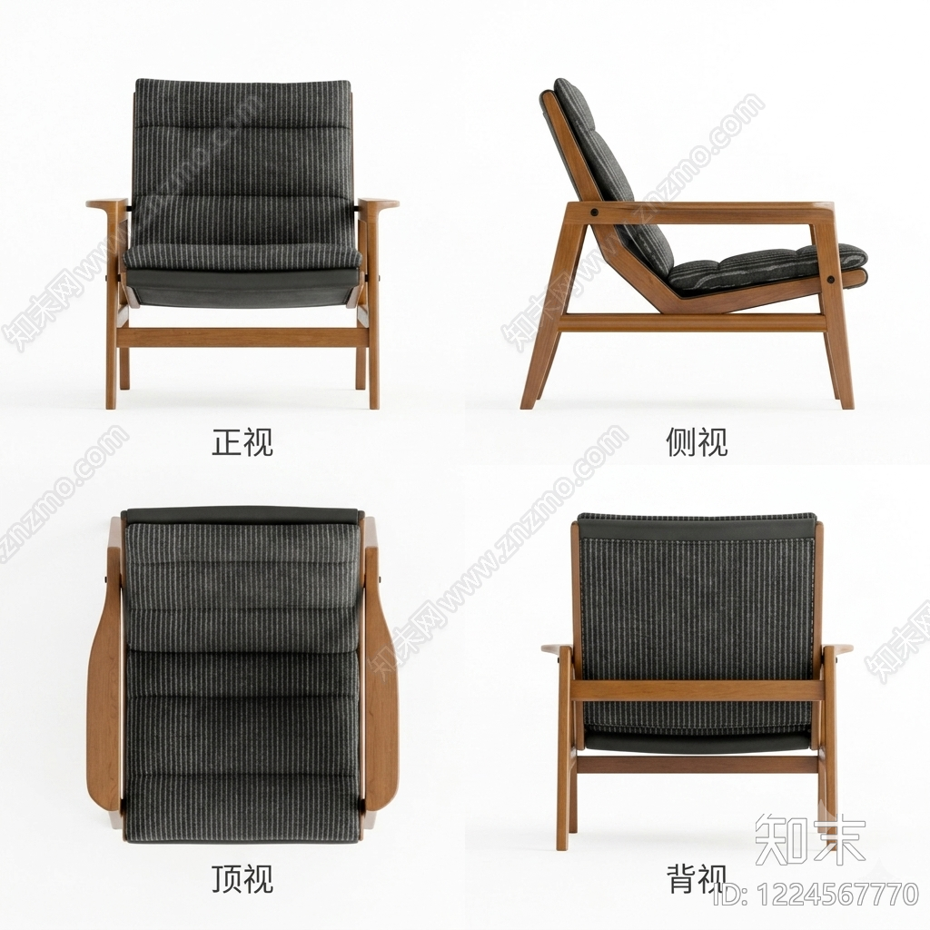 北欧休闲椅SU模型下载【ID:1224567770】