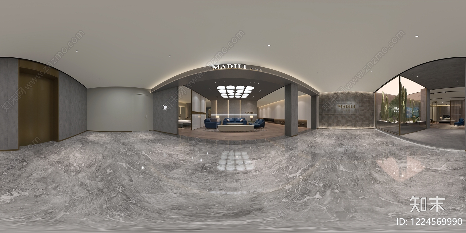 意式极简家具展厅3D模型渲染效果图