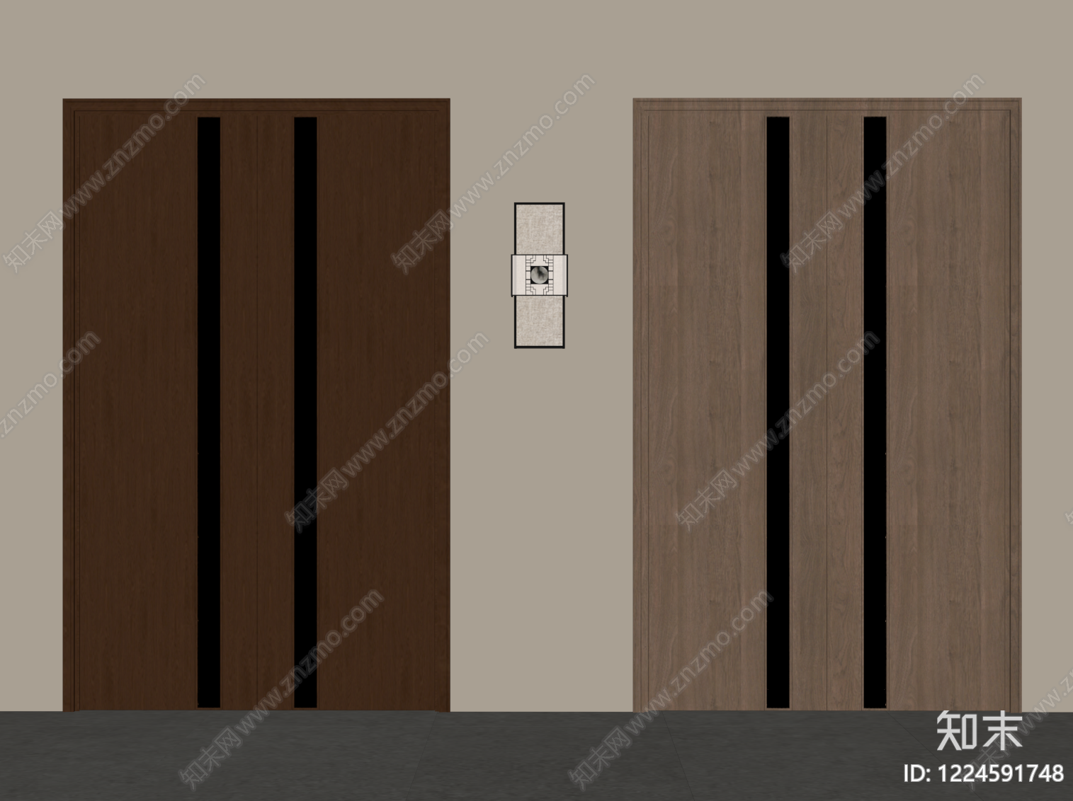 新中式双开门SU模型下载【ID:1224591748】