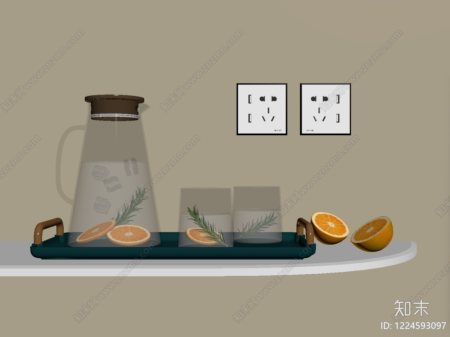 轻奢茶具SU模型下载【ID:1224593097】