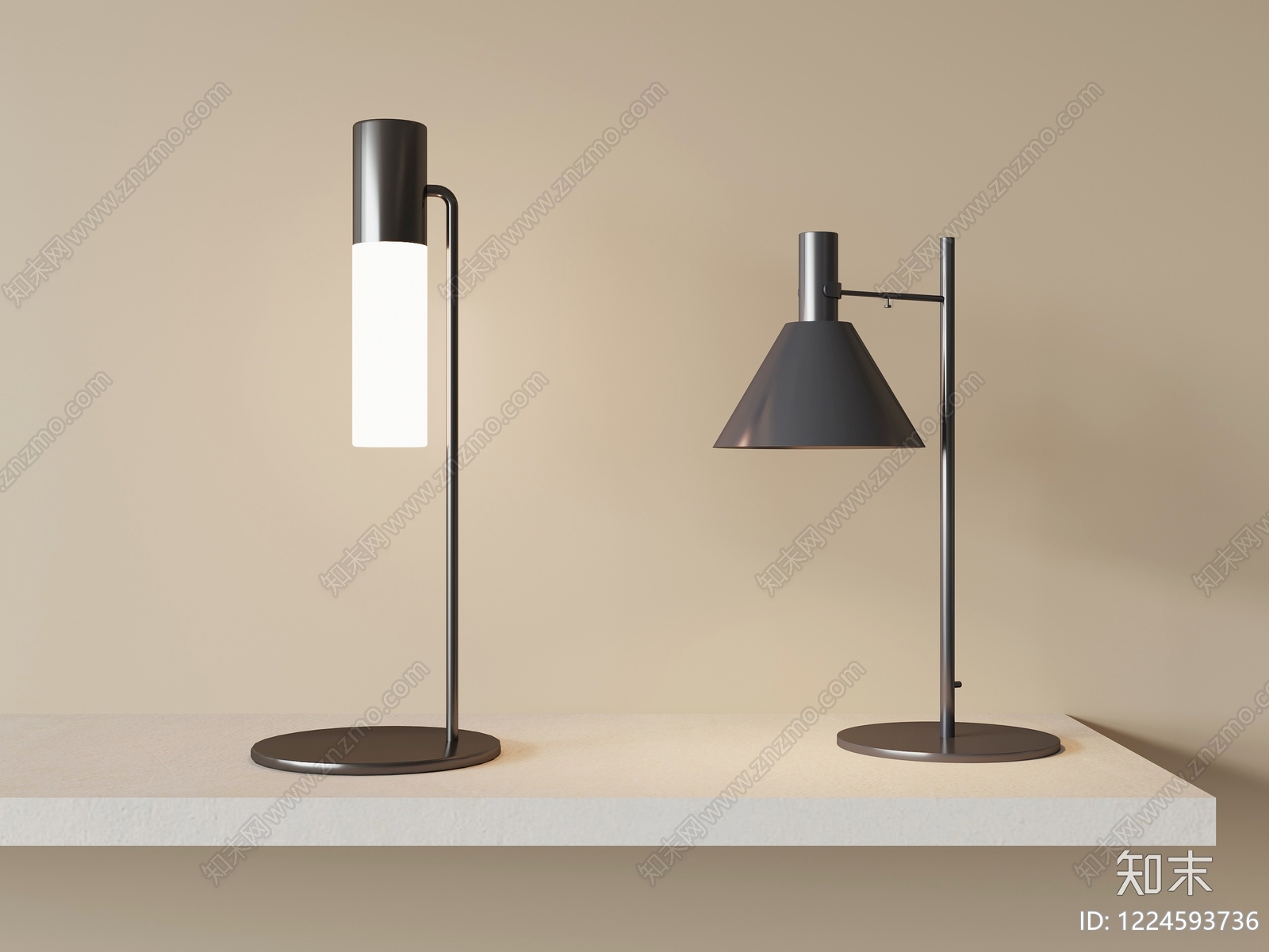 极简台灯3D模型下载【ID:1224593736】