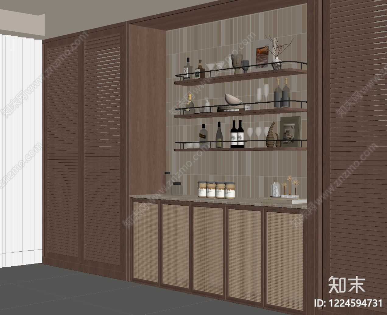 中古风酒柜SU模型下载【ID:1224594731】