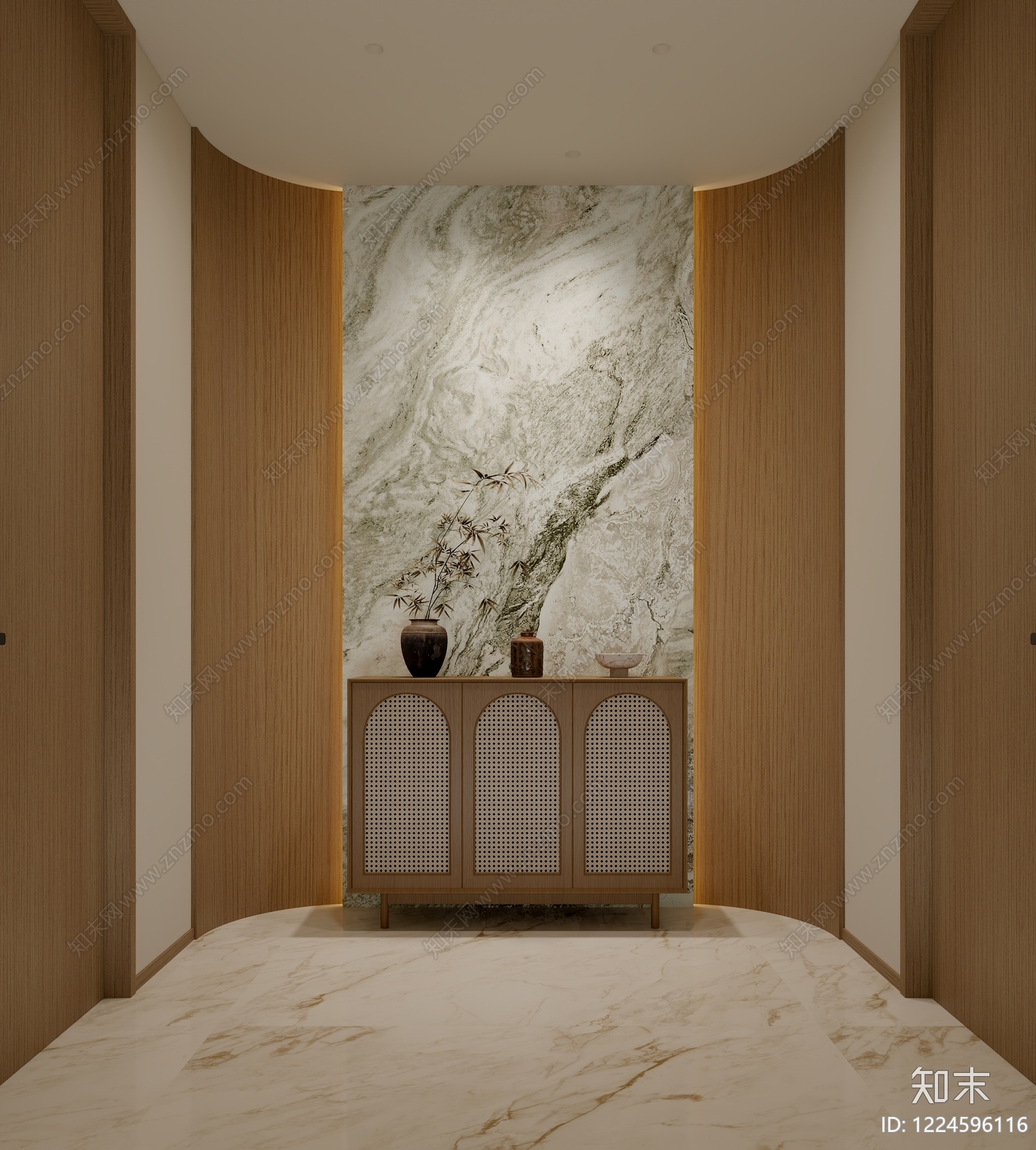 新中式玄关3D模型下载【ID:1224596116】