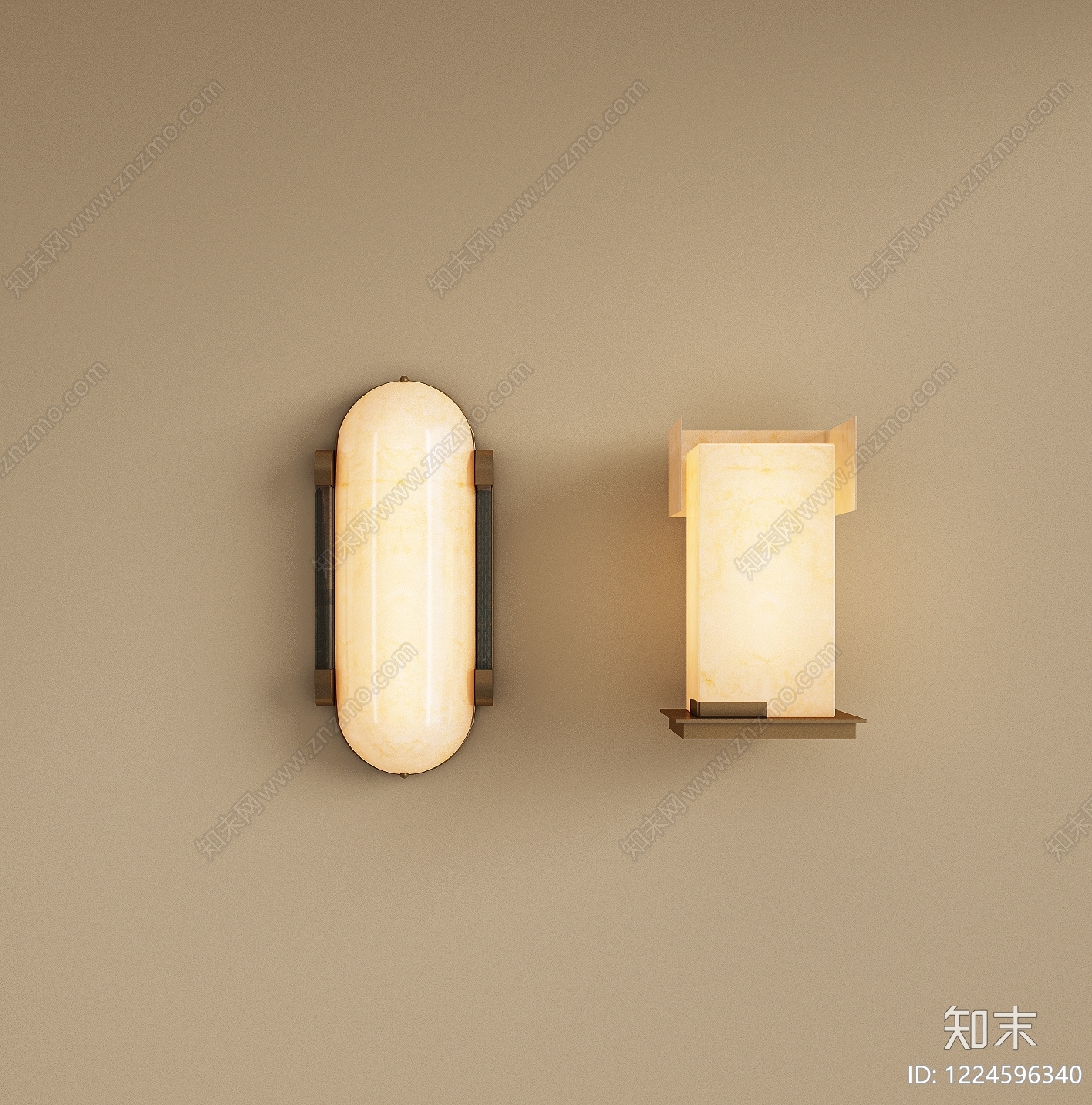 轻奢长条壁灯3D模型下载【ID:1224596340】
