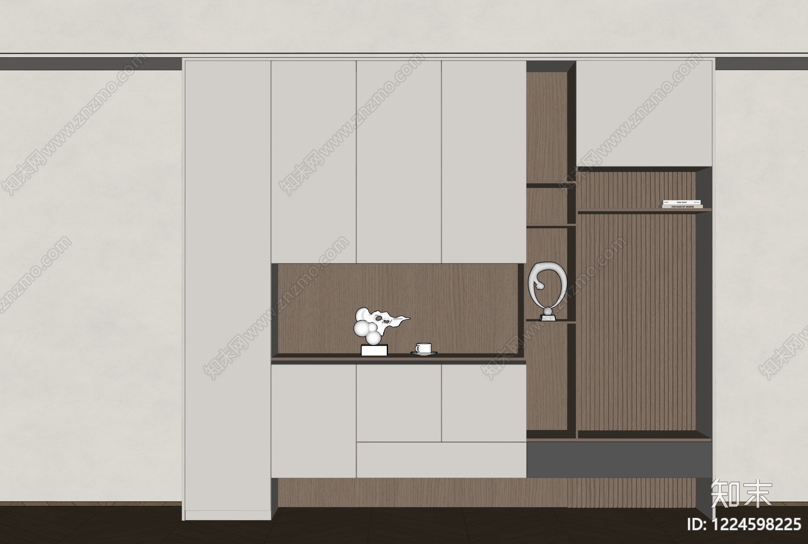 现代简约玄关柜SU模型下载【ID:1224598225】
