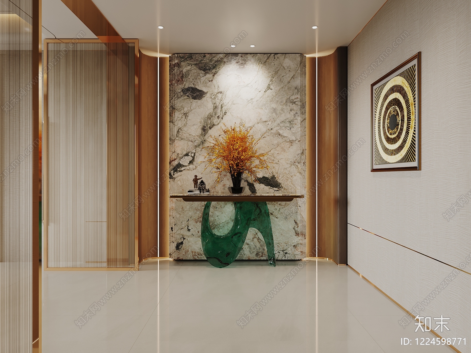 轻奢玄关3D模型下载【ID:1224598771】