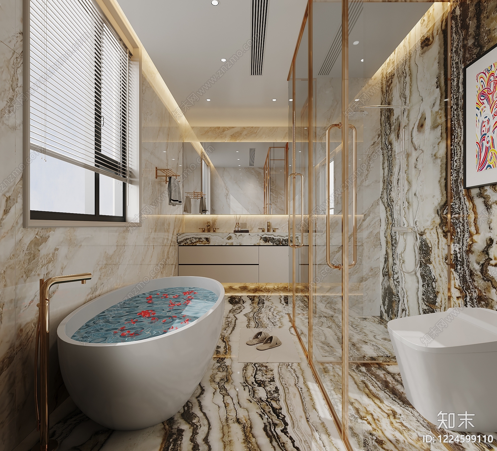轻奢卫生间3D模型下载【ID:1224599110】