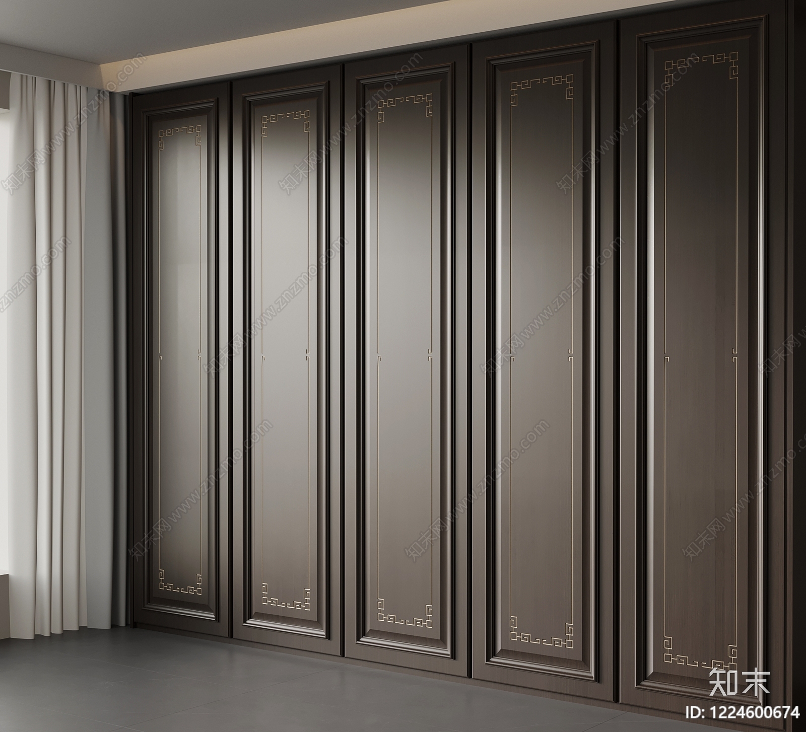 新中式衣柜3D模型下载【ID:1224600674】