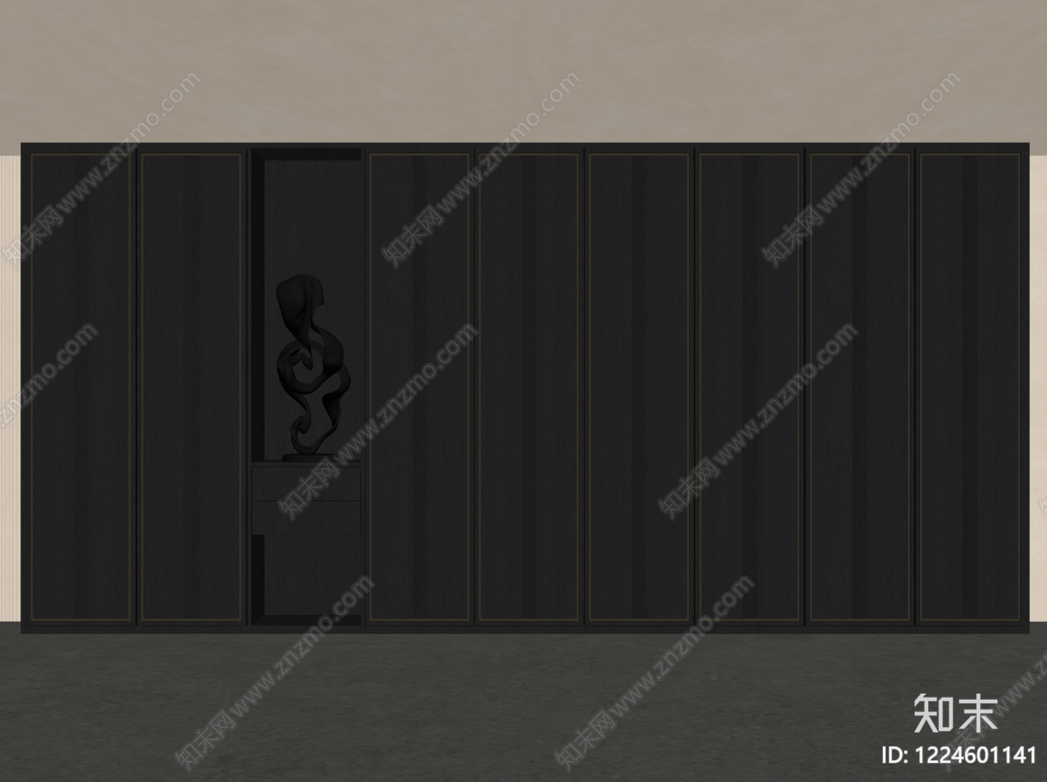 轻奢储物柜SU模型下载【ID:1224601141】