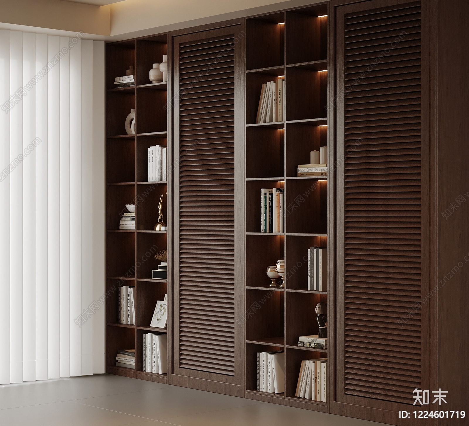 中古风书柜SU模型下载【ID:1224601719】