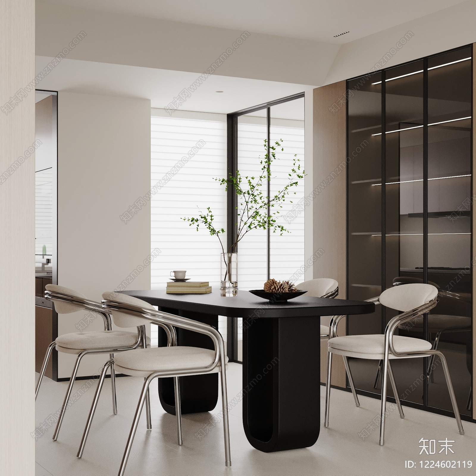 现代简约餐桌椅3D模型下载【ID:1224602119】