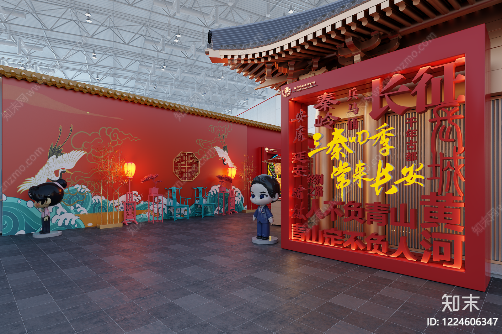 新中式商场3D模型渲染效果图