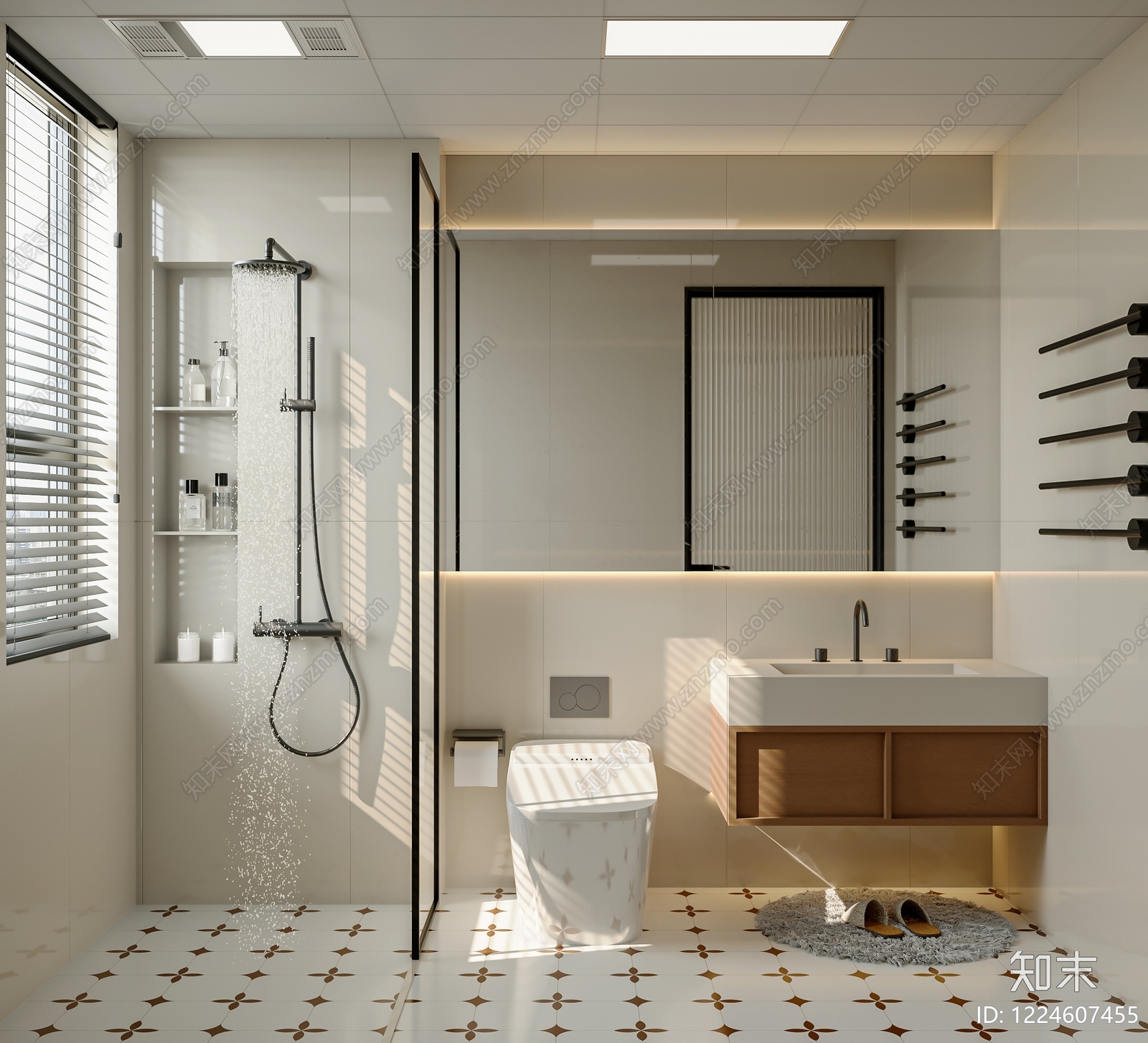 现代简约卫生间3D模型下载【ID:1224607455】