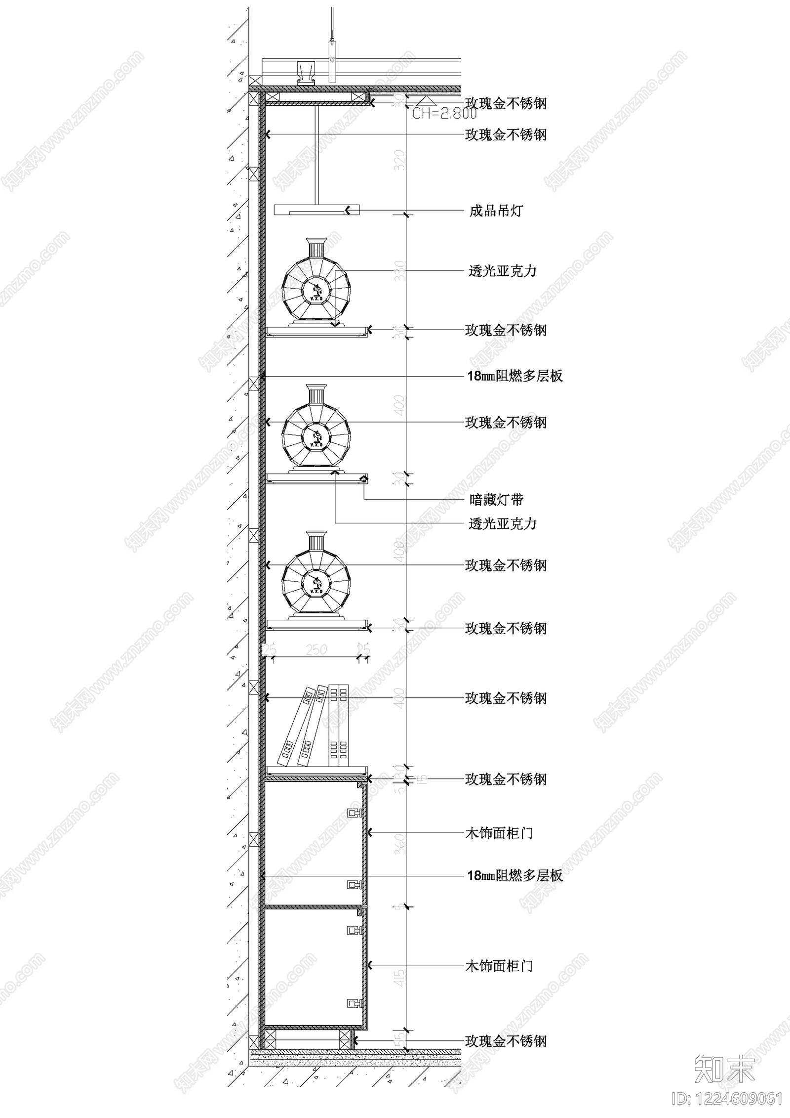 墙面节点cad施工图下载【ID:1224609061】