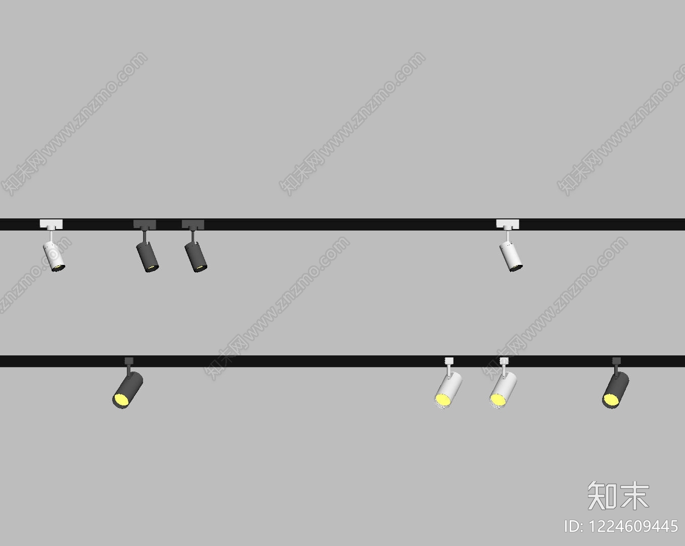 极简筒灯射灯SU模型下载【ID:1224609445】