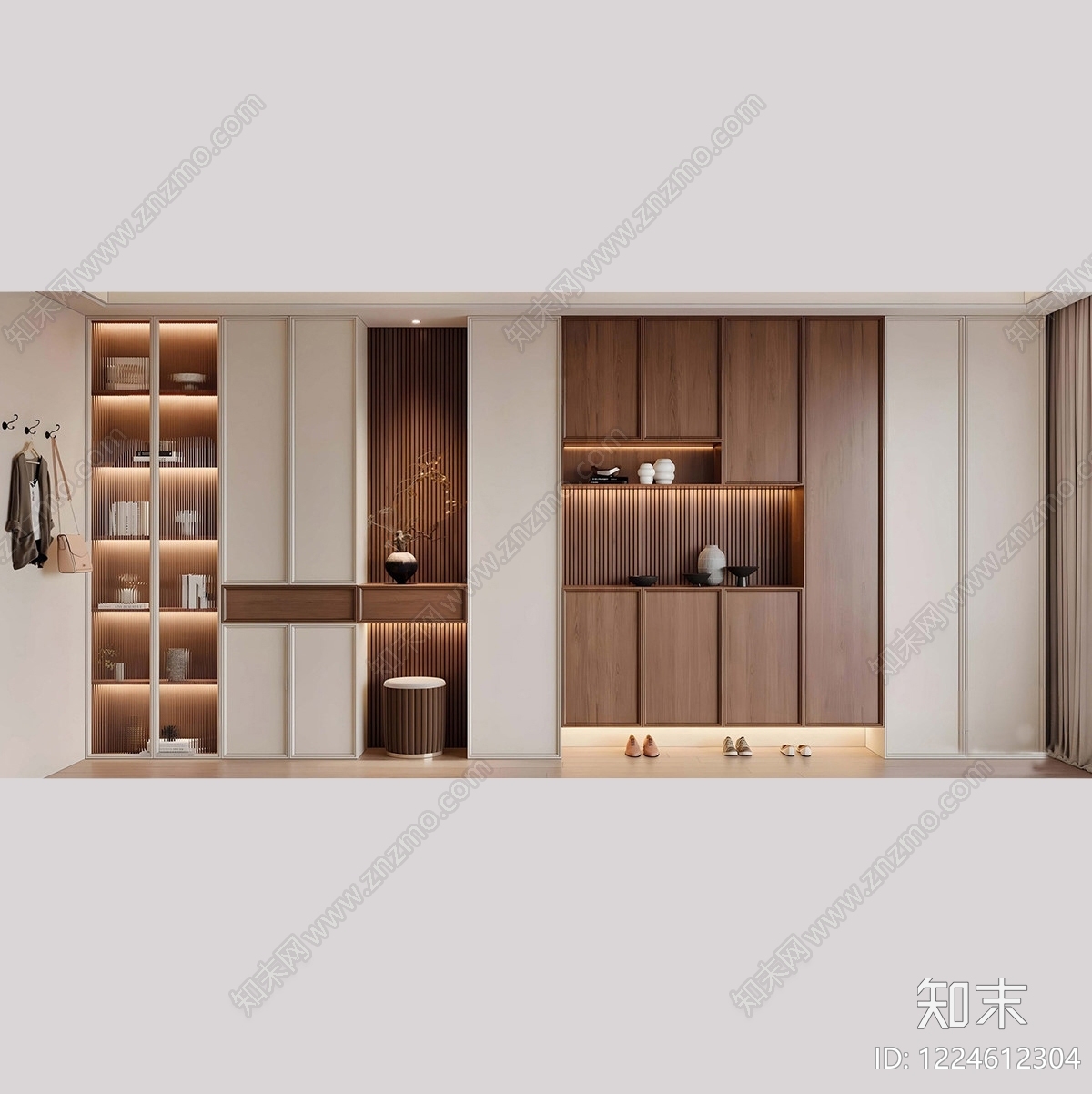 现代简约鞋柜SU模型下载【ID:1224612304】