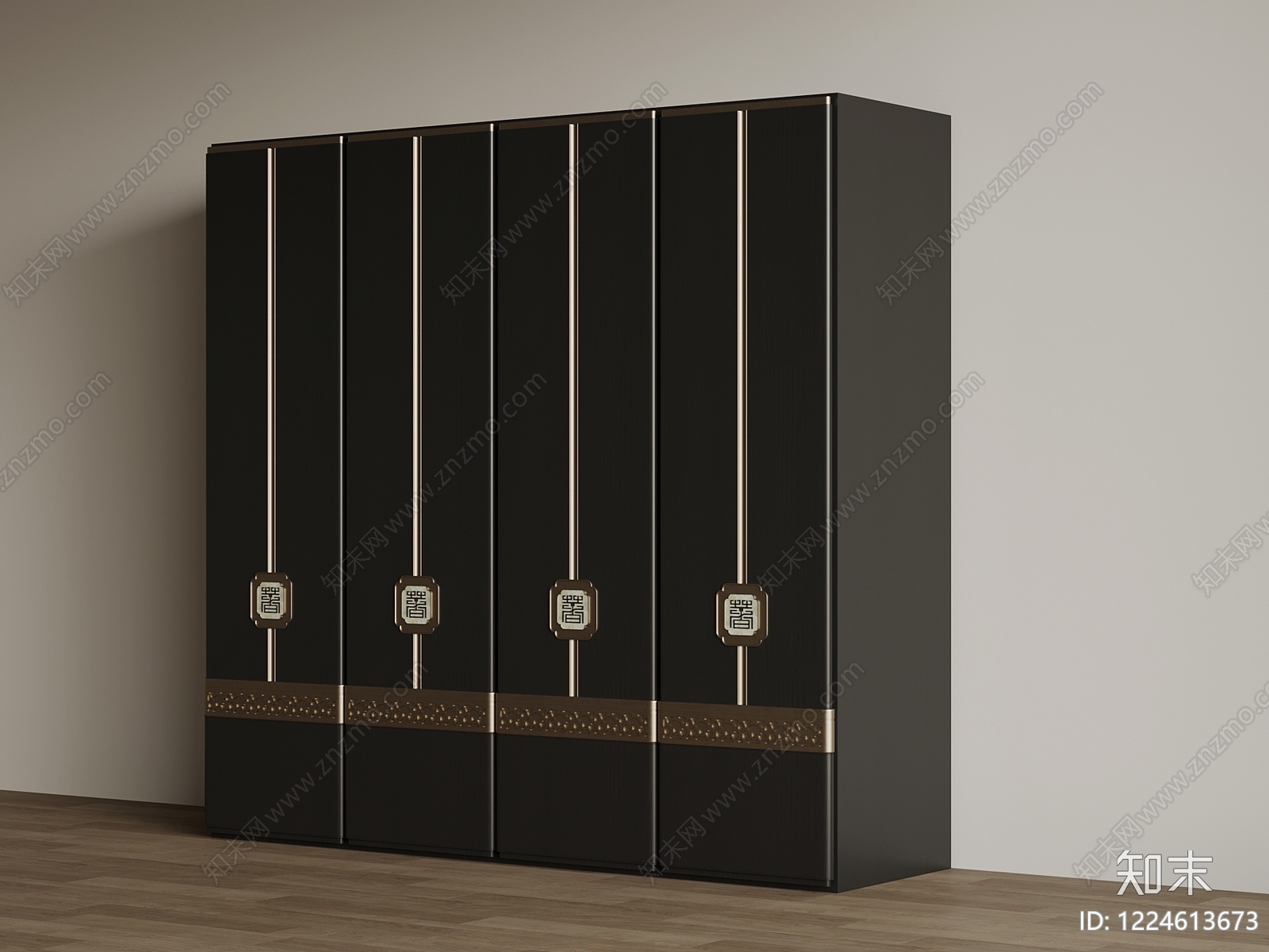 新中式衣柜3D模型下载【ID:1224613673】