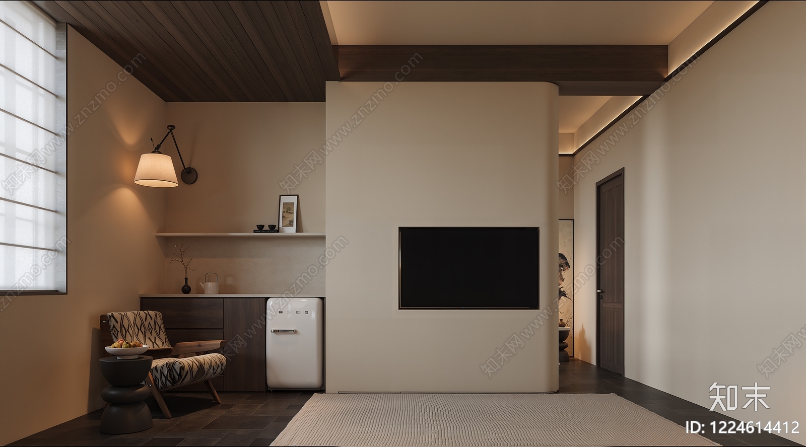 中古风家居客厅SU模型下载【ID:1224614412】