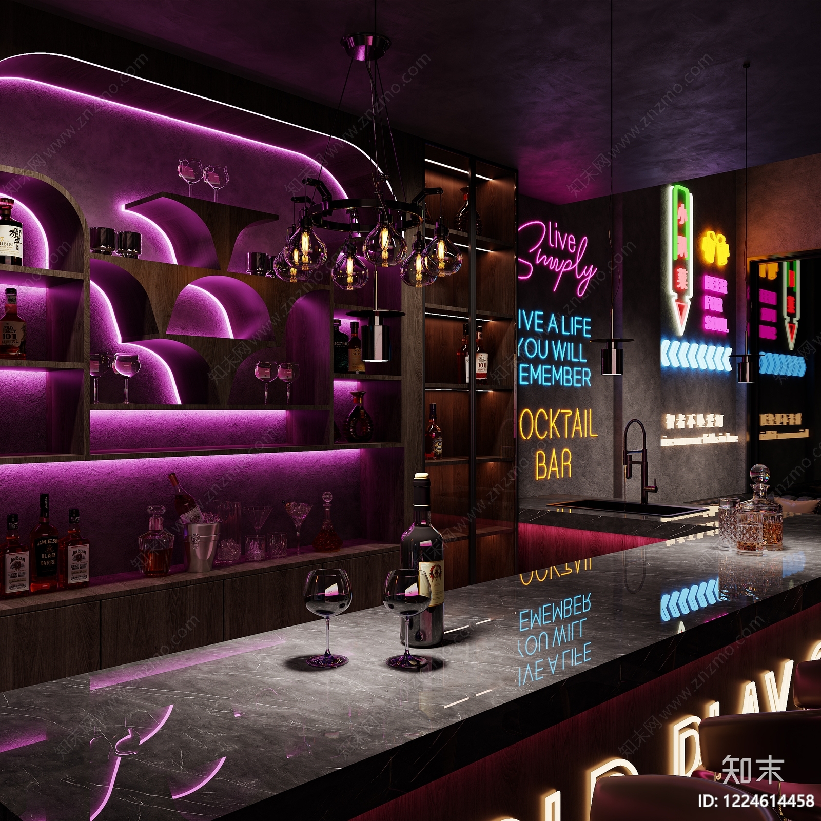 赛博朋克风酒吧3D模型下载【ID:1224614458】