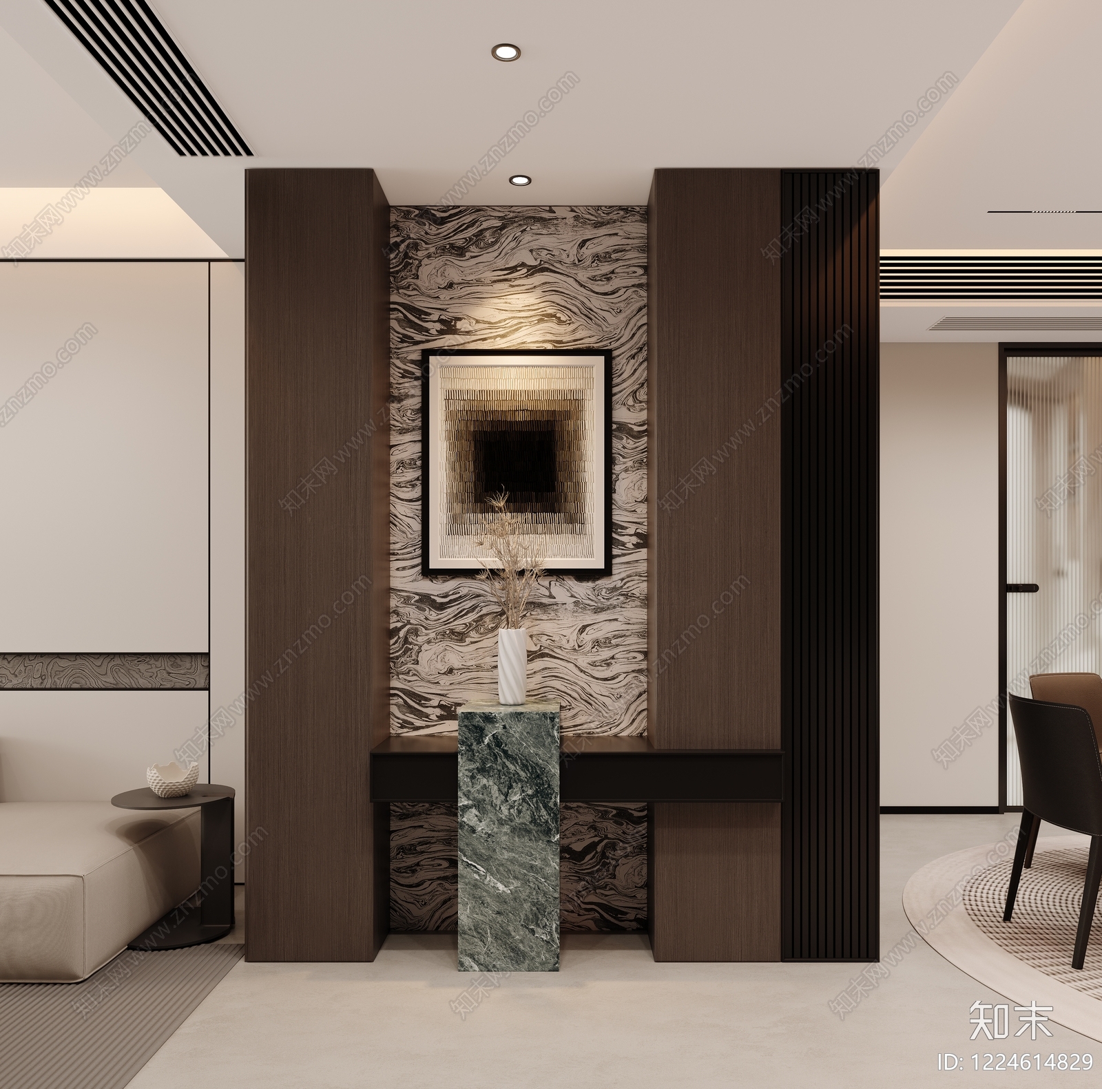 轻奢玄关3D模型下载【ID:1224614829】