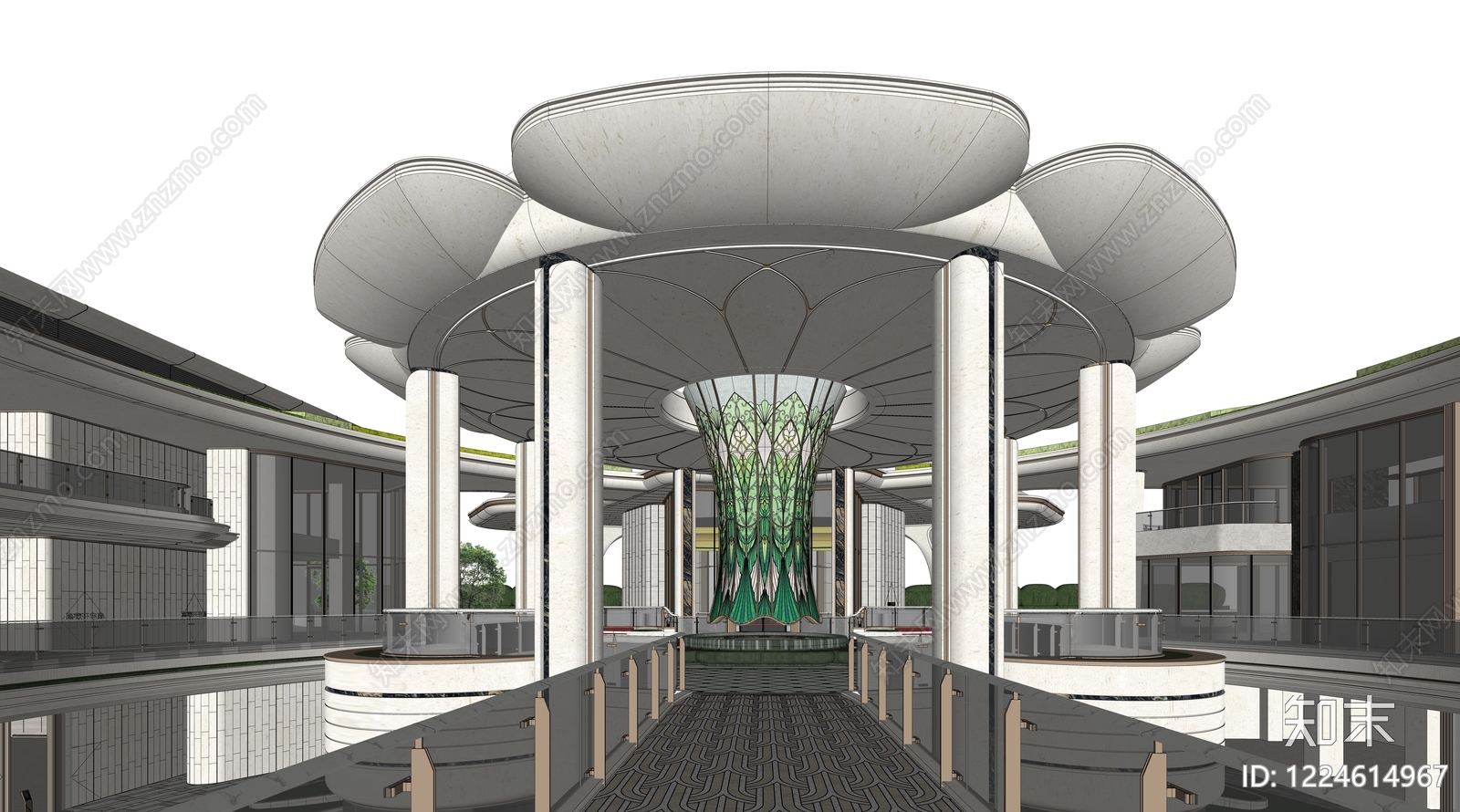 现代小区建筑SU模型下载【ID:1224614967】