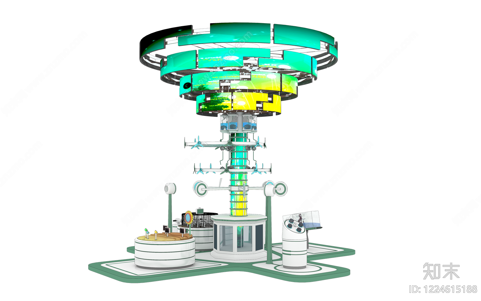 未来主义科技展厅3D模型下载【ID:1224615188】