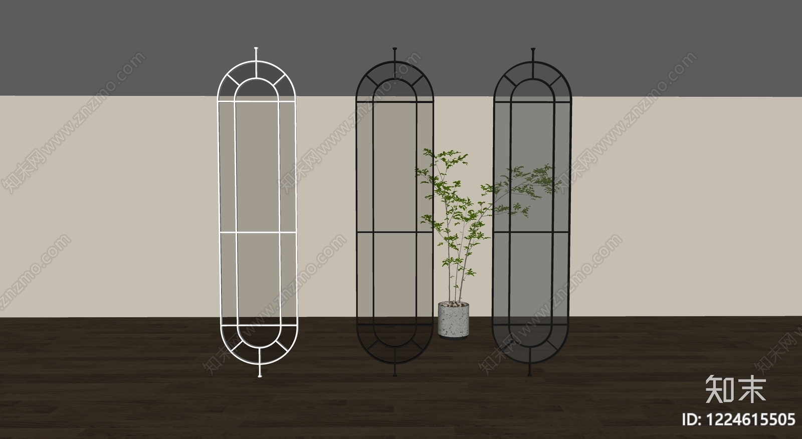 现代简约隔断SU模型下载【ID:1224615505】