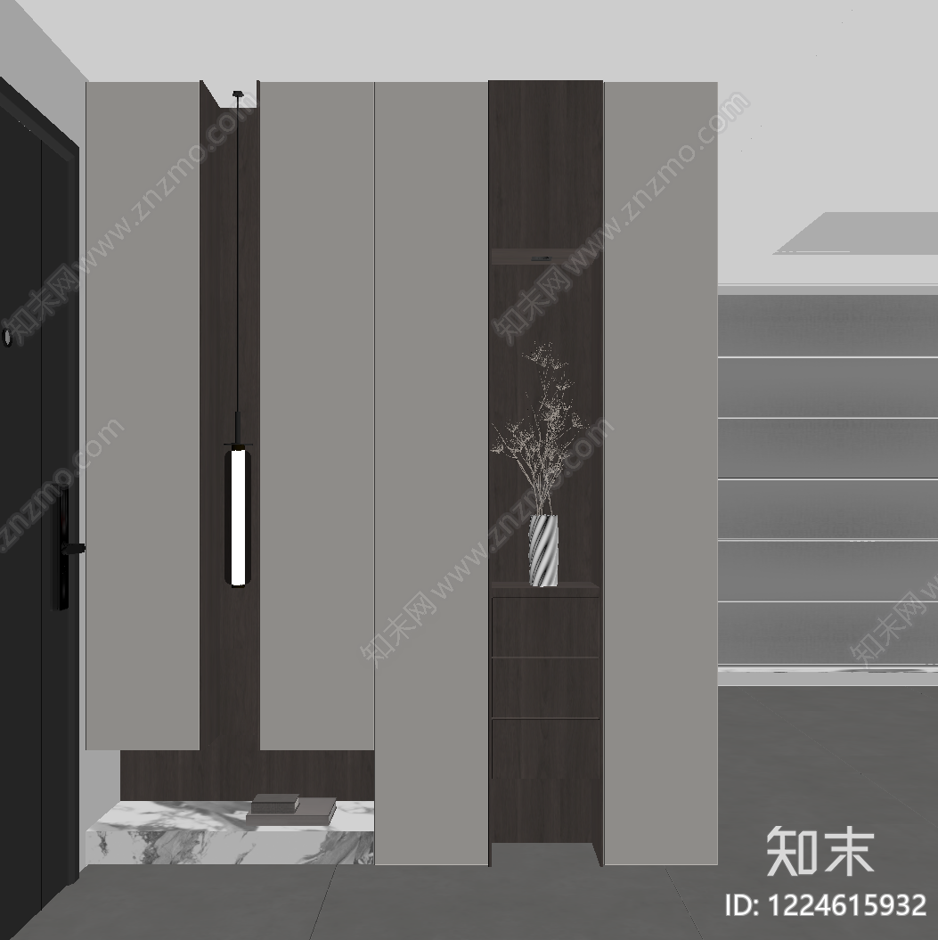现代简约玄关SU模型下载【ID:1224615932】