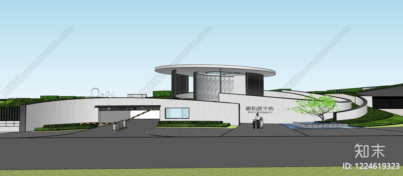 现代主义大门SU模型草图