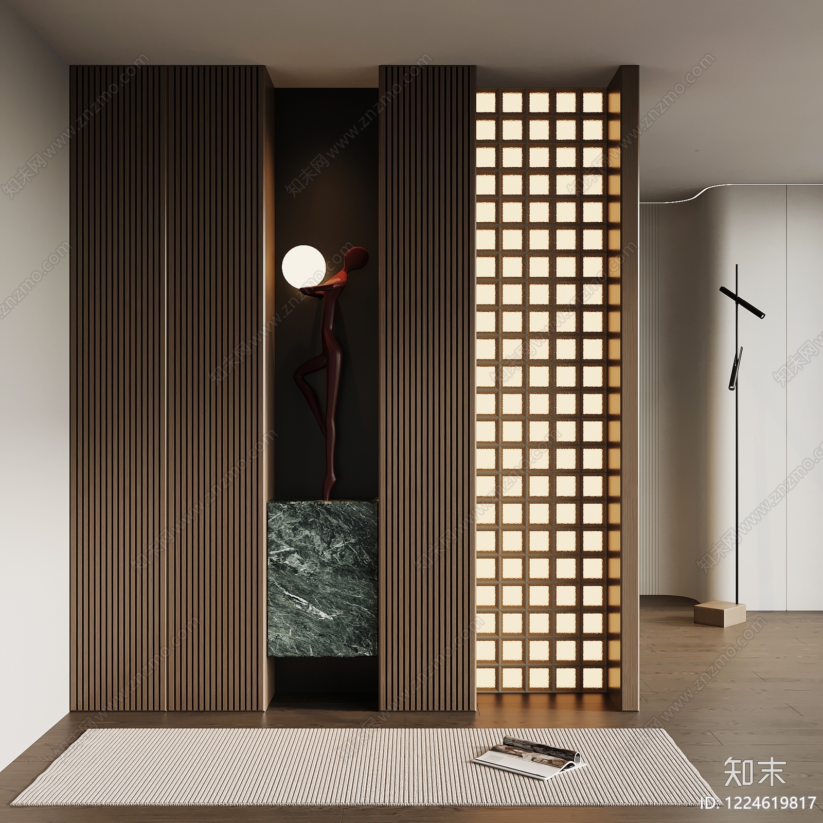 意式极简玄关SU模型下载【ID:1224619817】