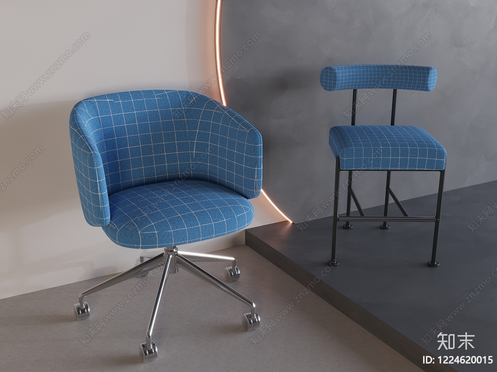 现代办公椅3D模型下载【ID:1224620015】