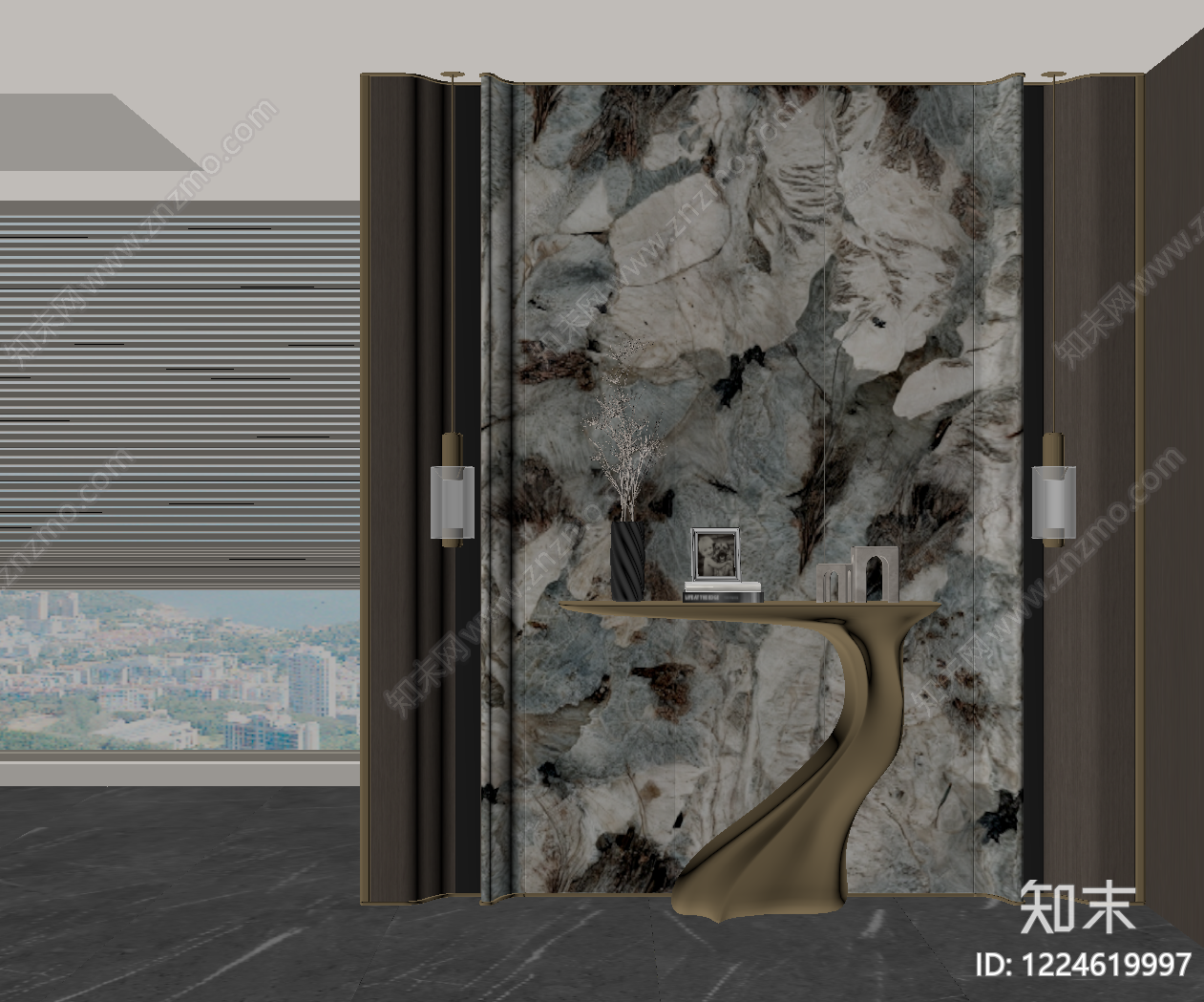 轻奢玄关SU模型下载【ID:1224619997】