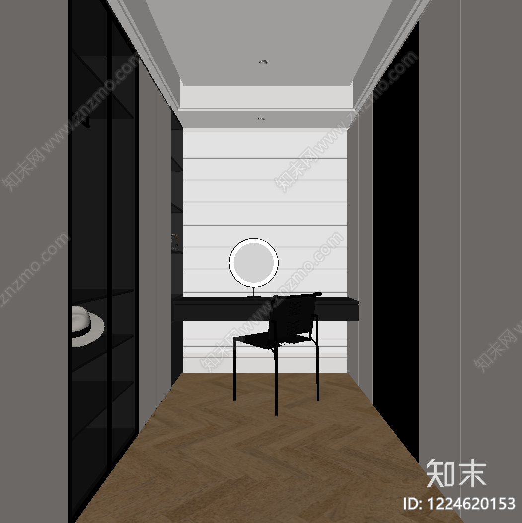 轻奢衣帽间SU模型下载【ID:1224620153】