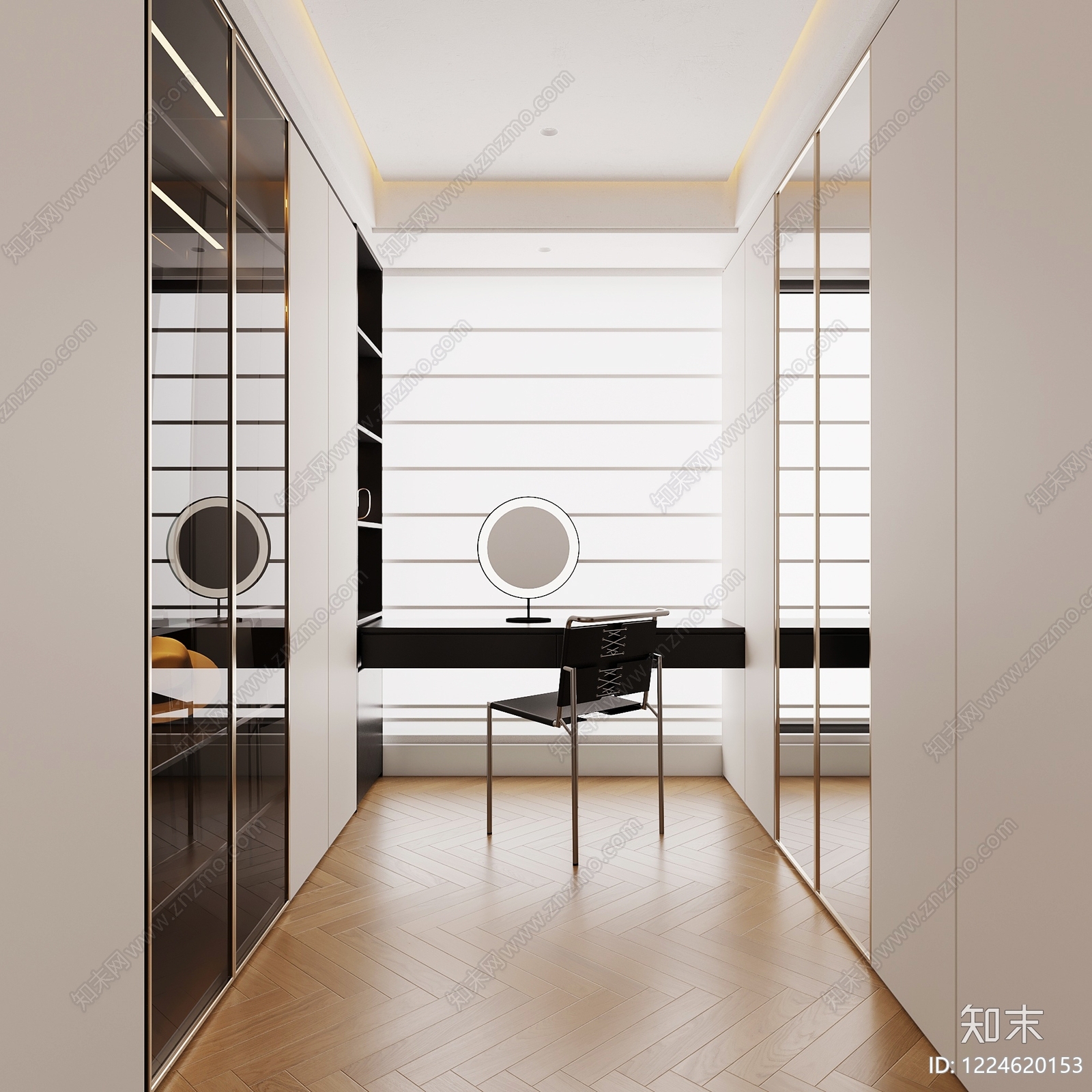 轻奢衣帽间SU模型下载【ID:1224620153】