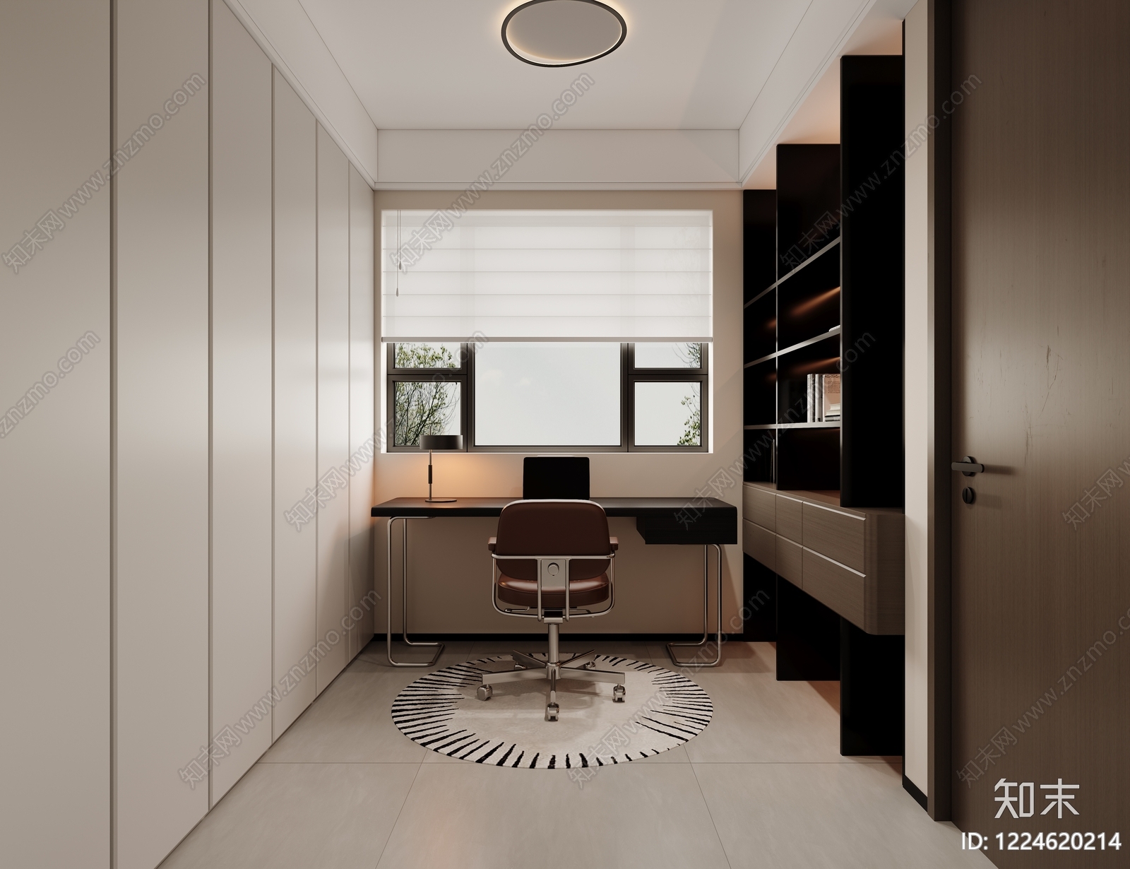 现代简约书房3D模型下载【ID:1224620214】