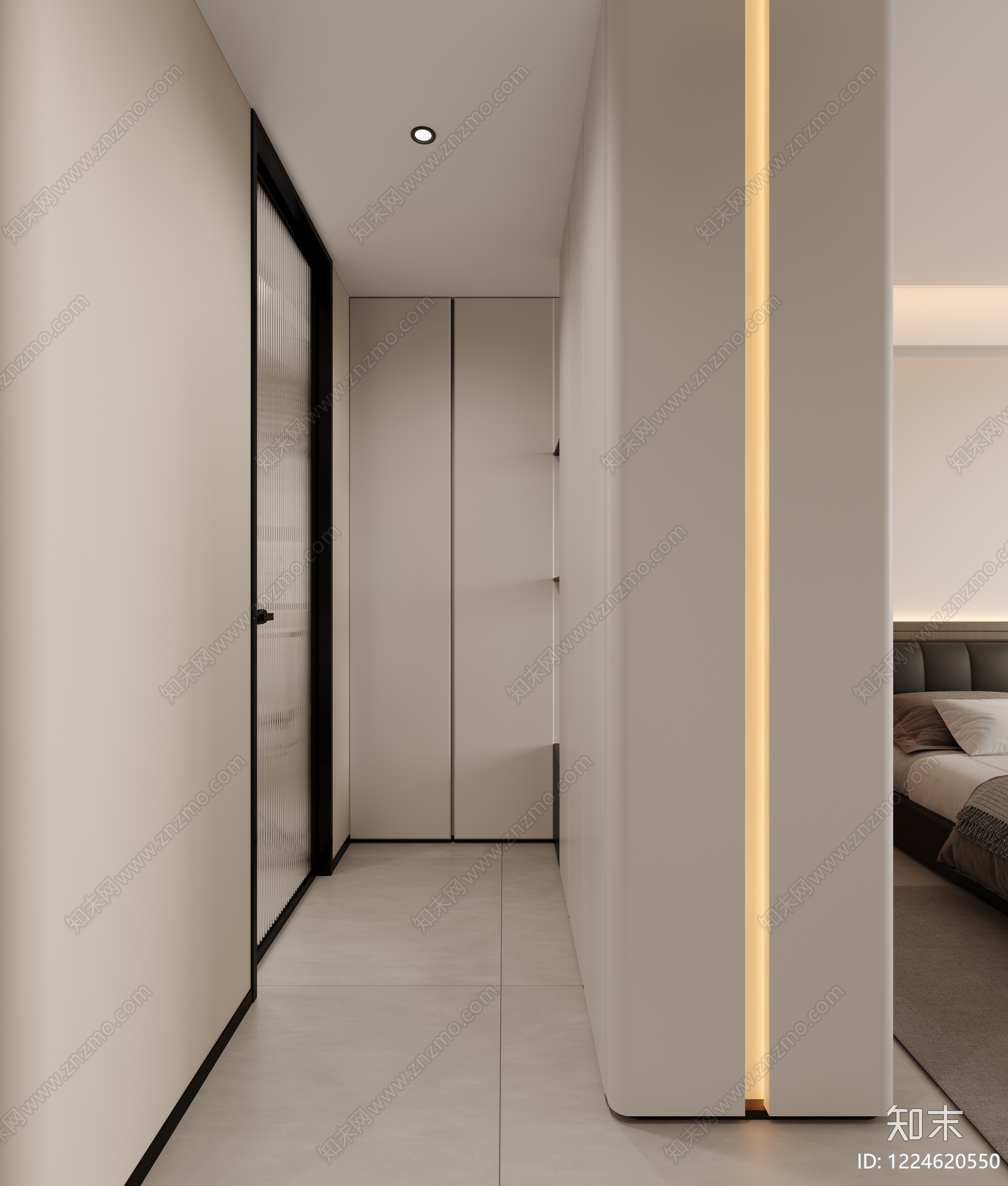 现代简约主卧3D模型下载【ID:1224620550】