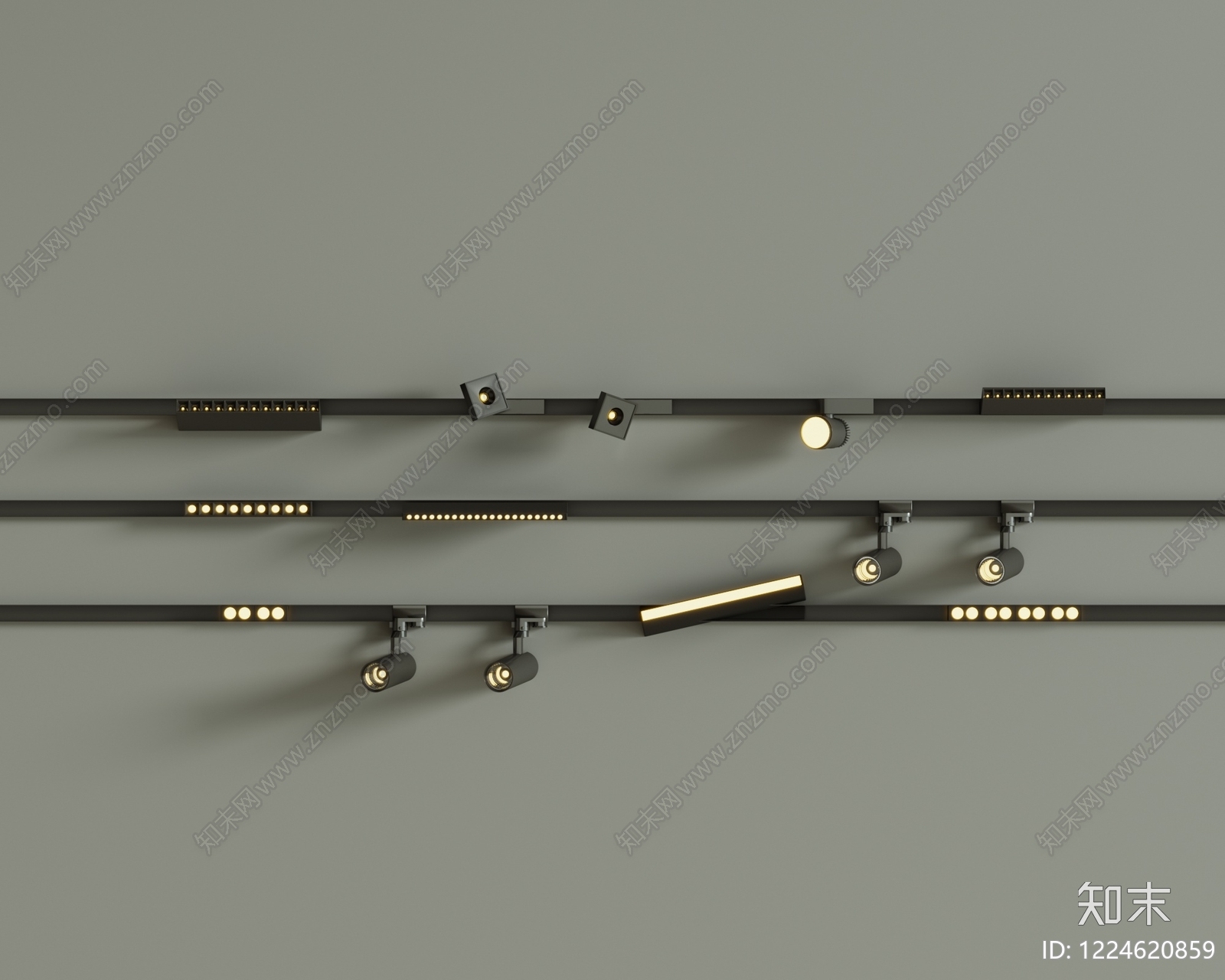 极简筒灯射灯SU模型下载【ID:1224620859】