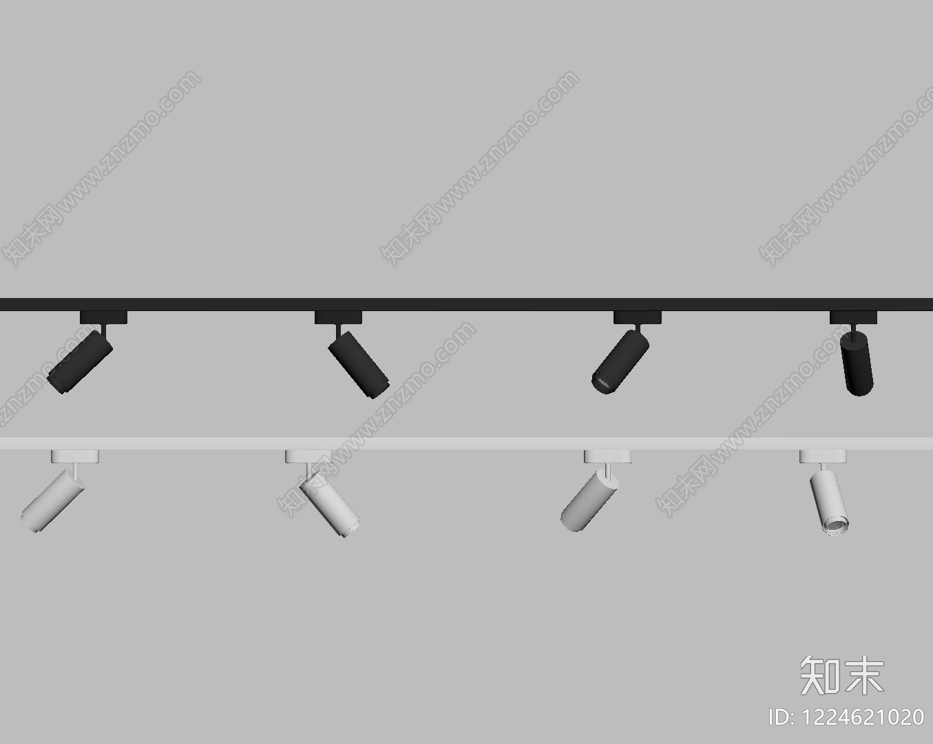 极简筒灯射灯SU模型下载【ID:1224621020】