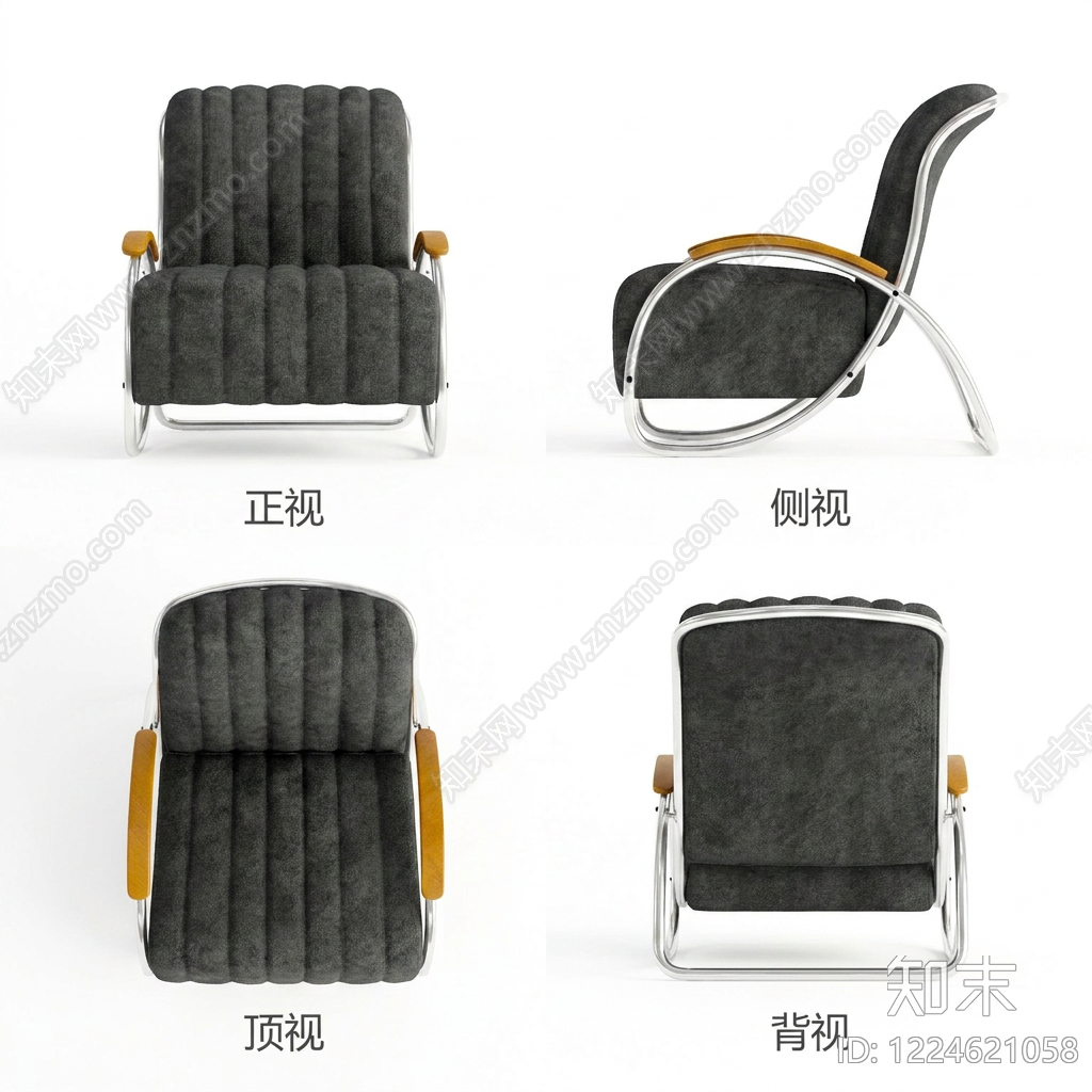 包豪斯休闲椅3D模型下载【ID:1224621058】