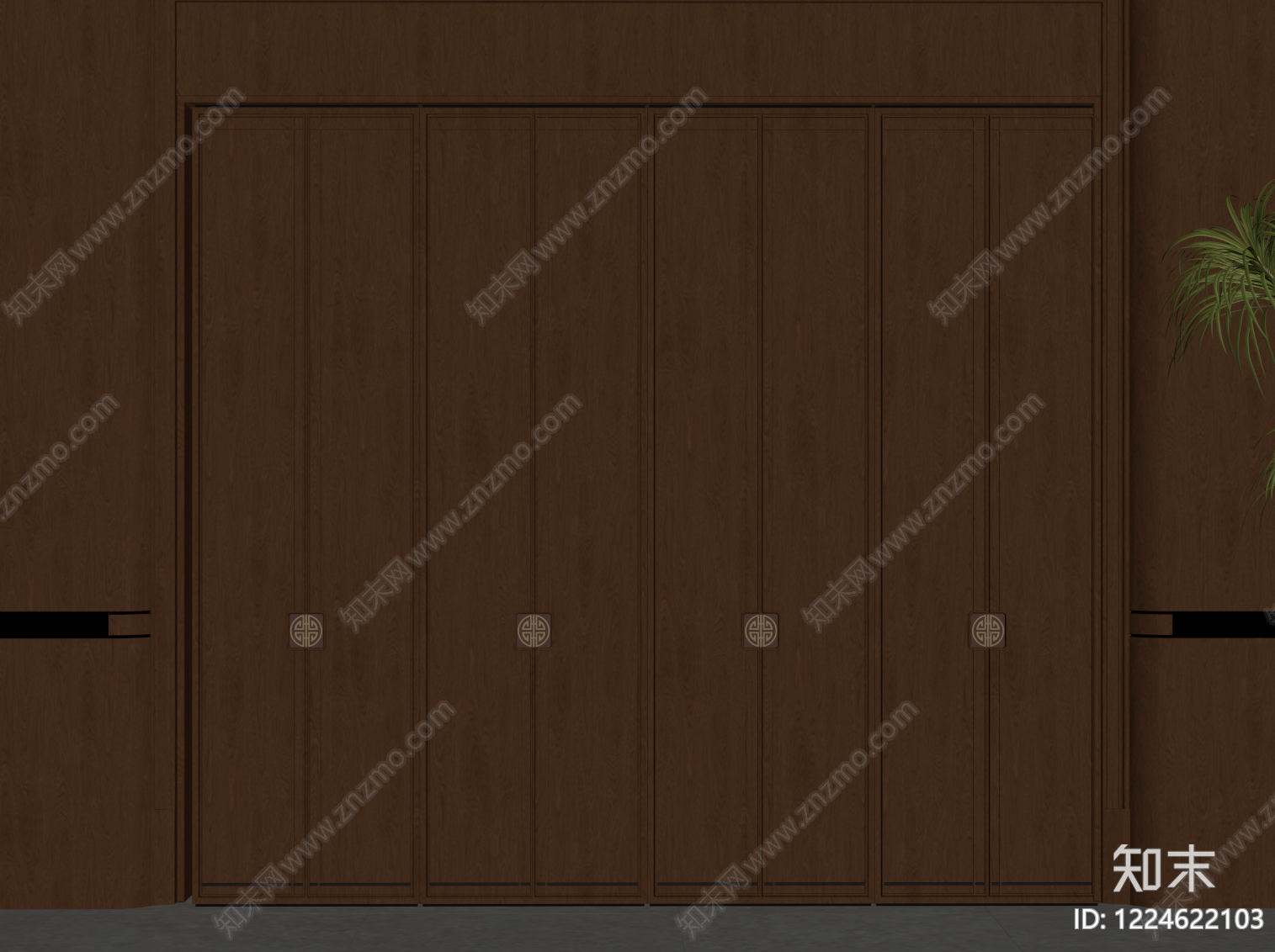 新中式其他门SU模型下载【ID:1224622103】