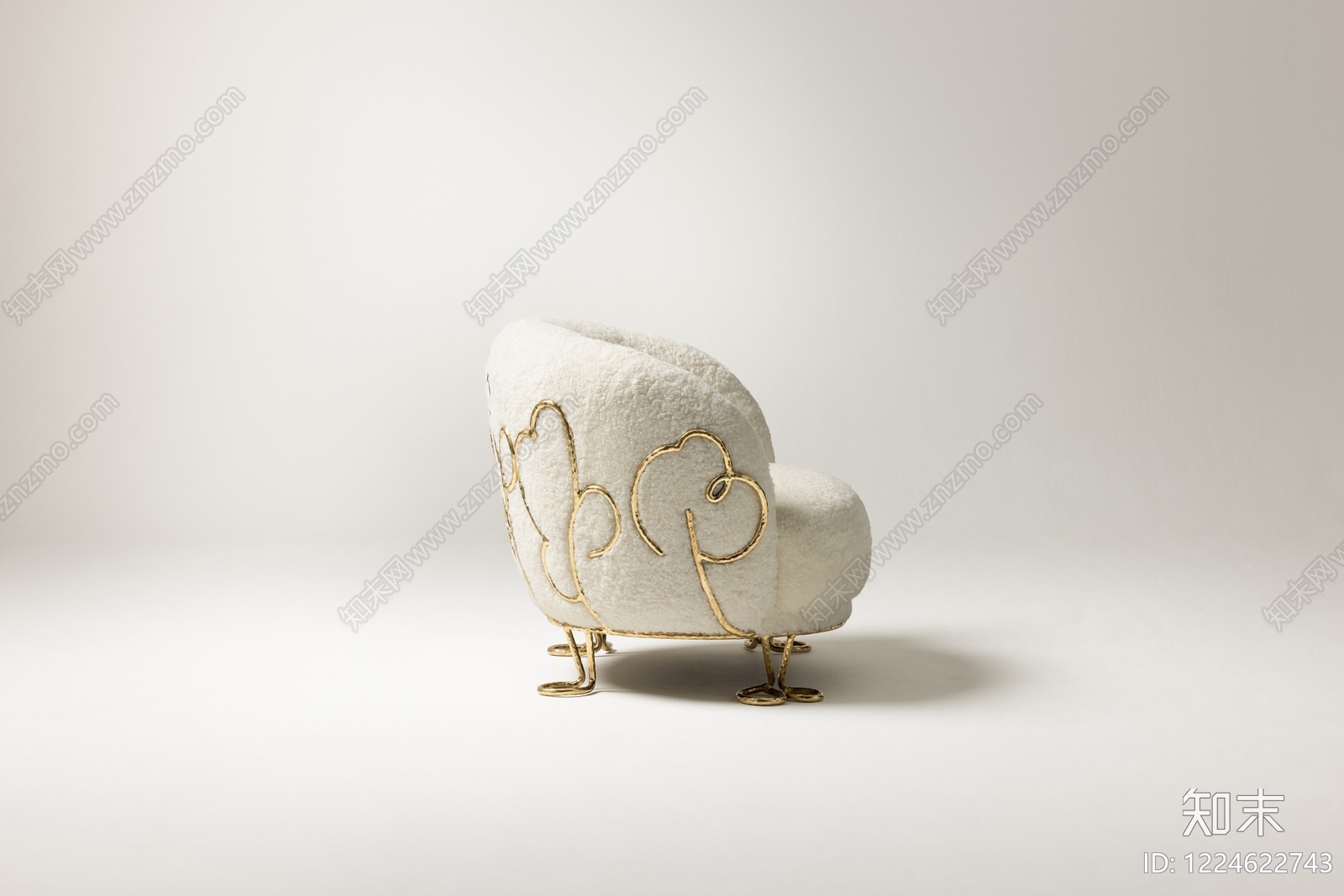 轻奢单人沙发3D模型下载【ID:1224622743】
