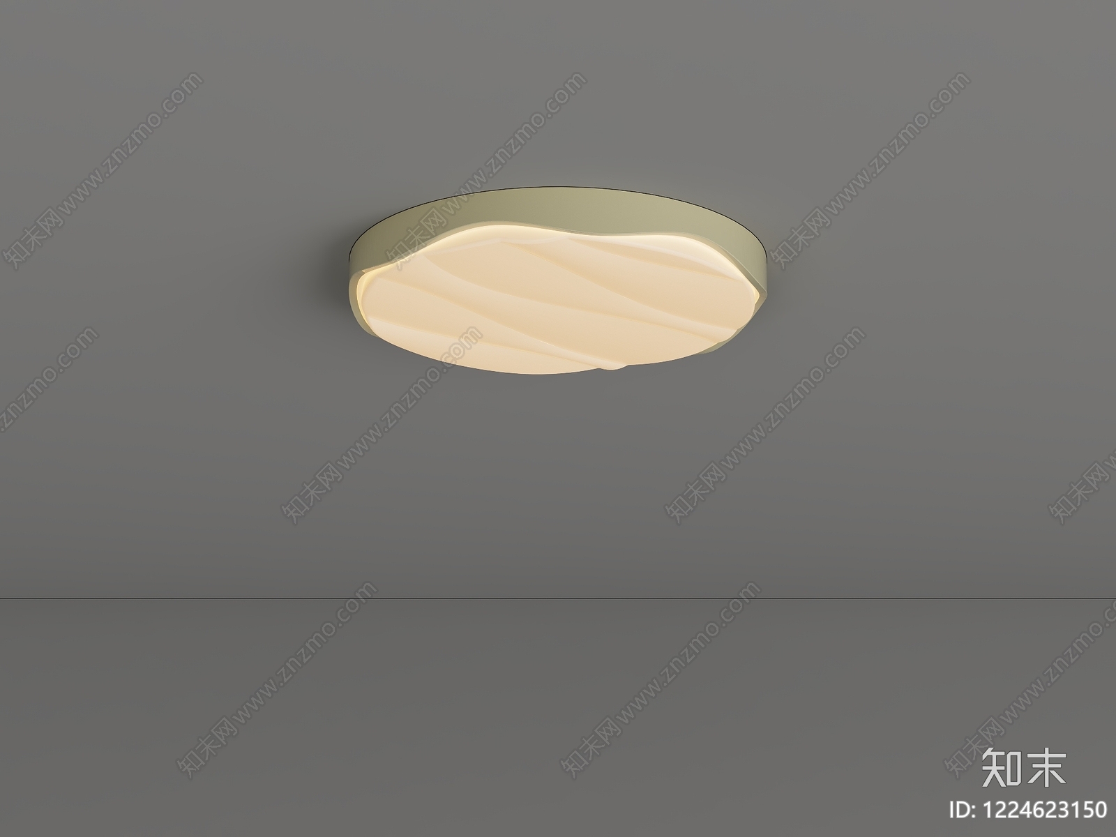 奶油风吸顶灯3D模型下载【ID:1224623150】