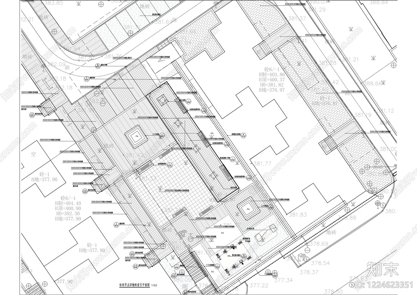 示范区景观cad施工图下载【ID:1224623351】