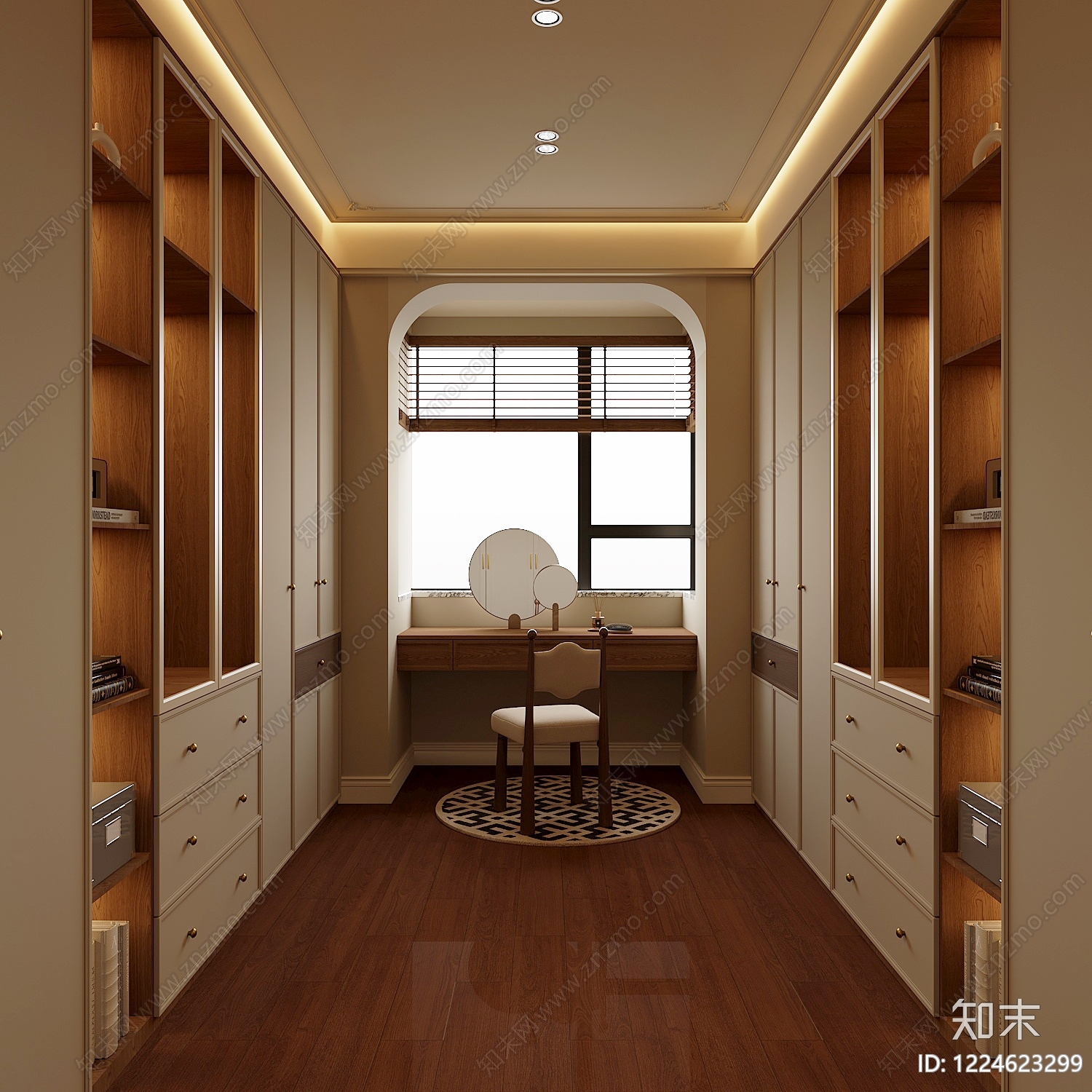 中古风衣帽间SU模型下载【ID:1224623299】