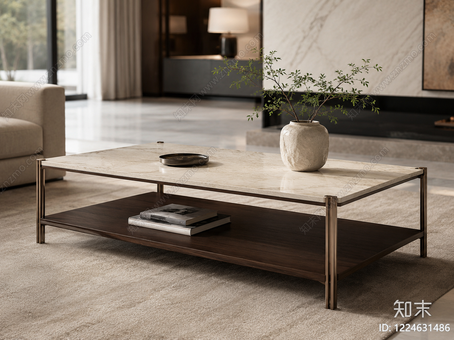 意式极简茶几3D模型下载【ID:1224631486】