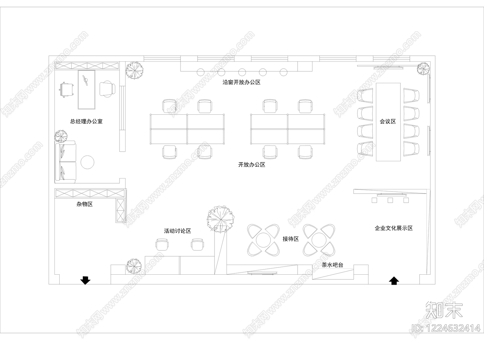 整体办公空间cad施工图下载【ID:1224632414】