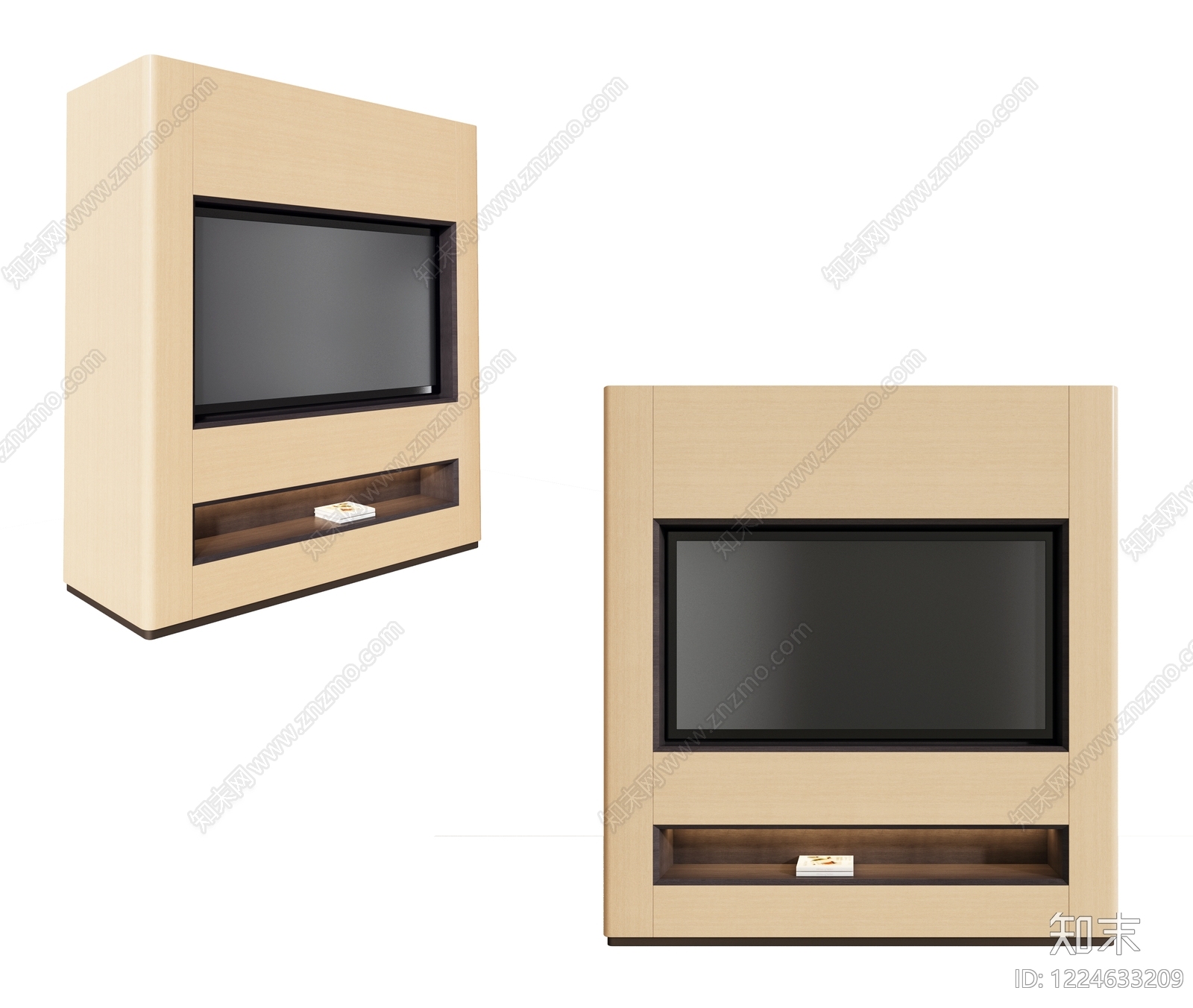 原木风电视柜3D模型下载【ID:1224633209】