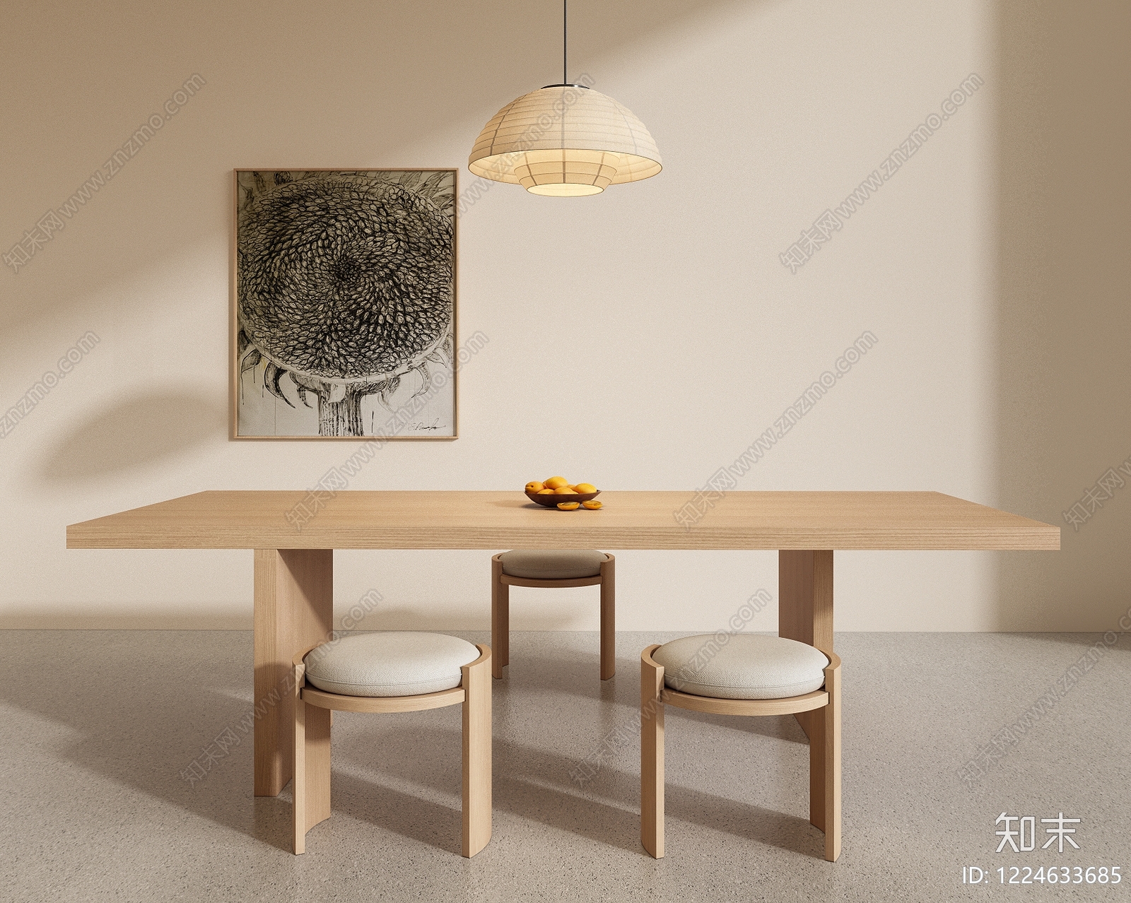 原木风茶桌椅3D模型下载【ID:1224633685】