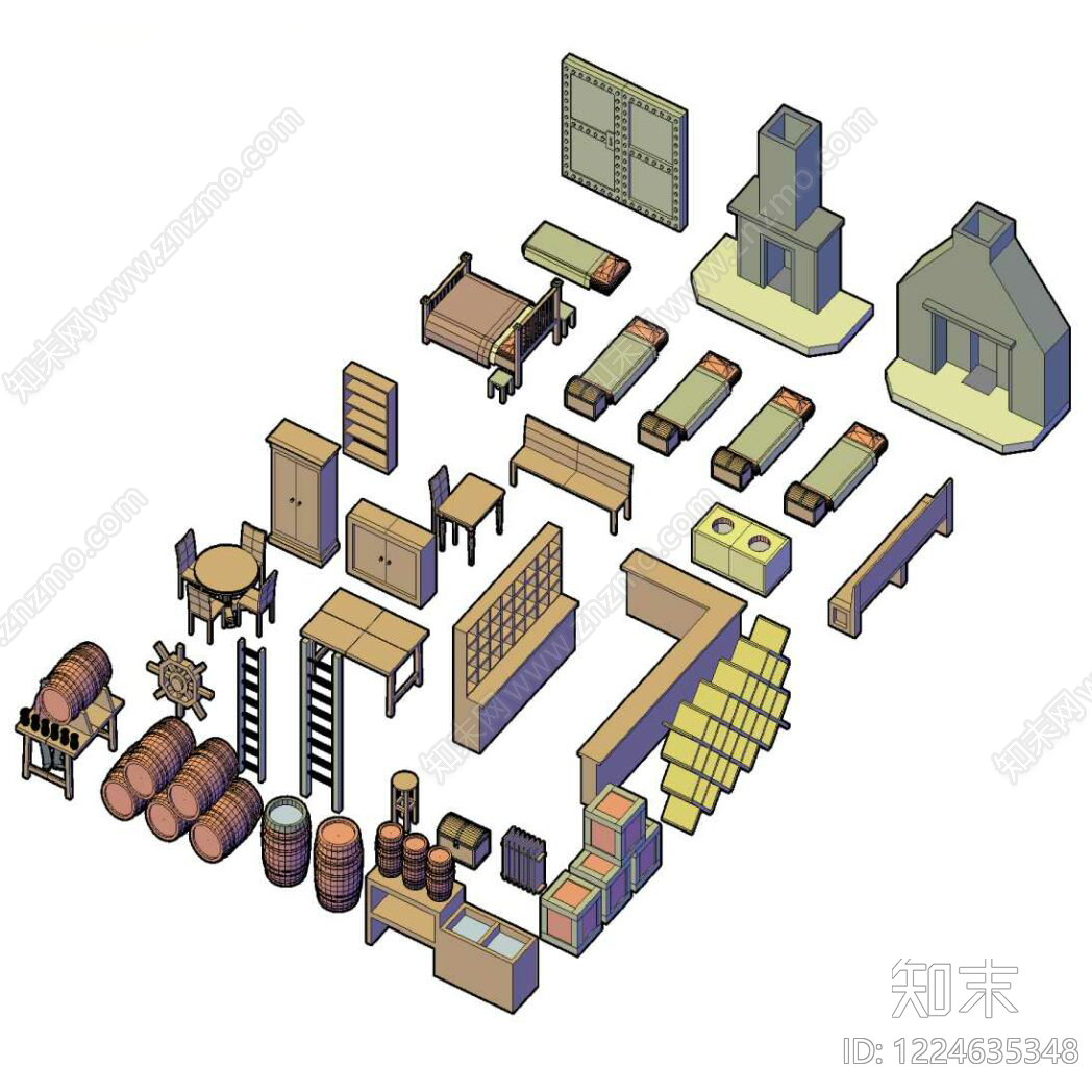 家具图库cad施工图下载【ID:1224635348】