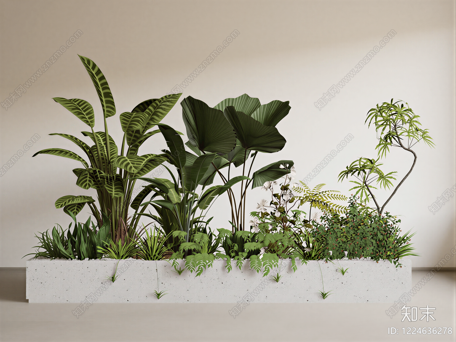 现代植物组合SU模型下载【ID:1224636278】